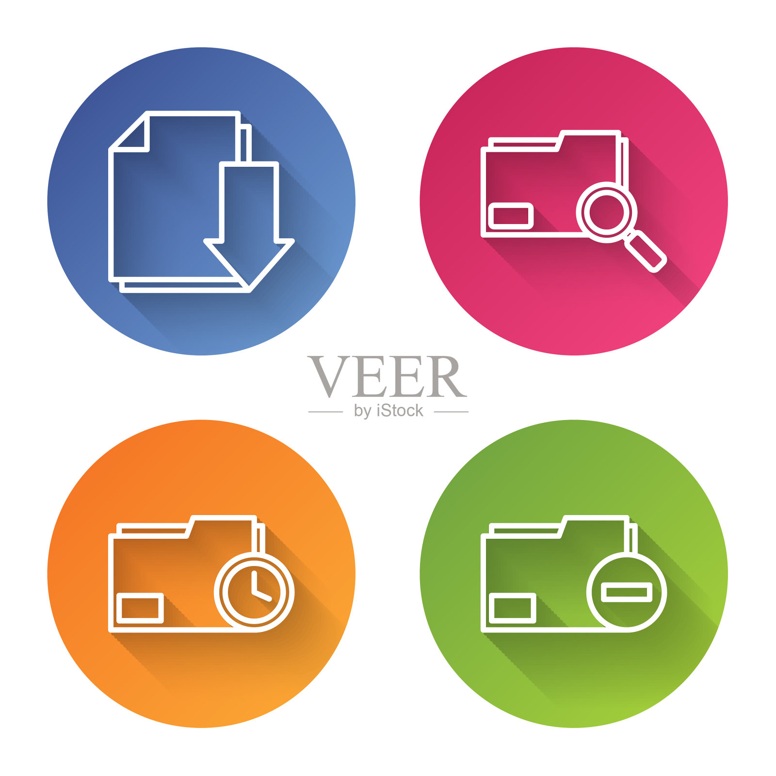 设置行文件下载搜索概念图标素材