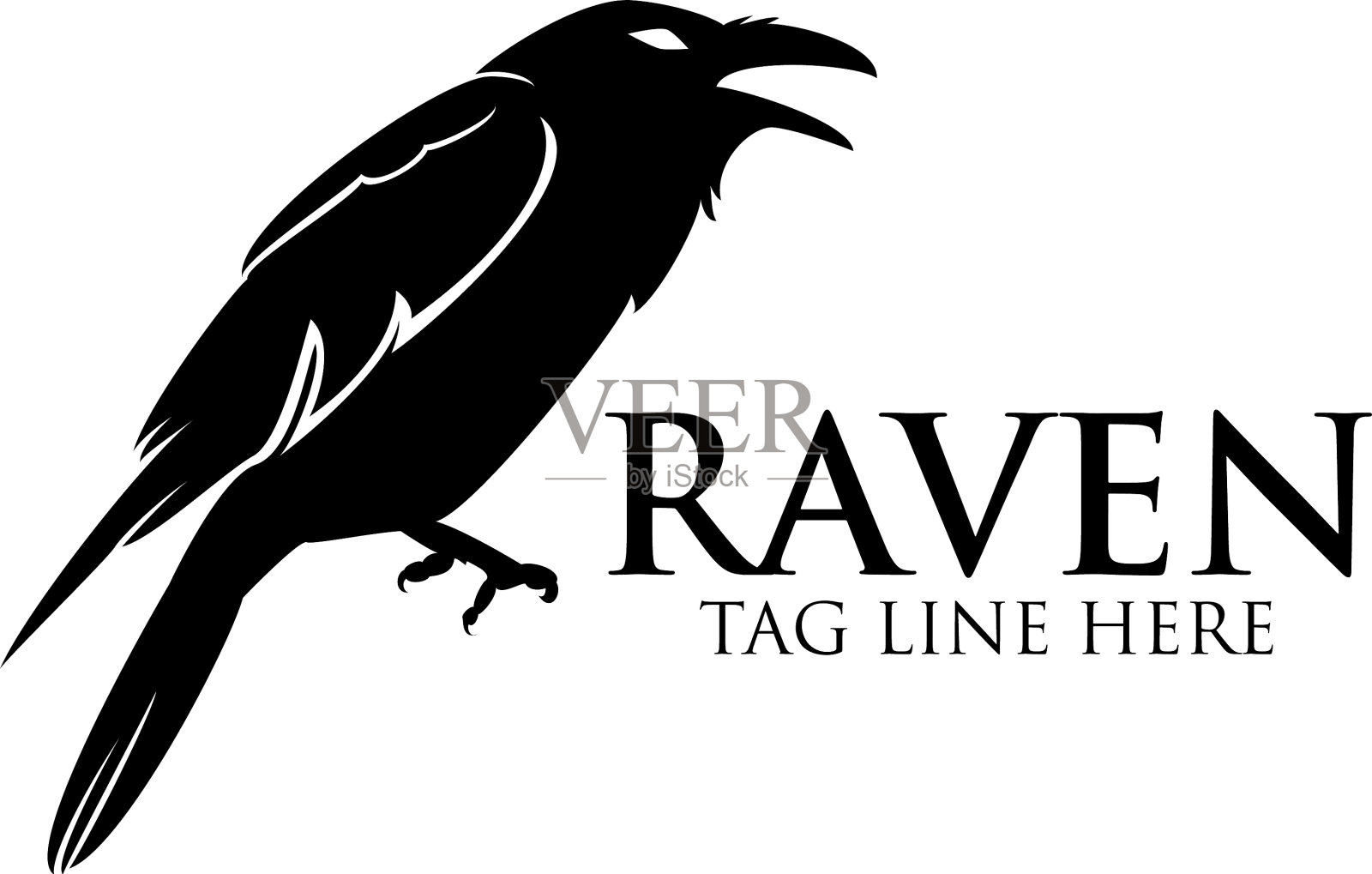 Raven标志图标设计插画图片素材