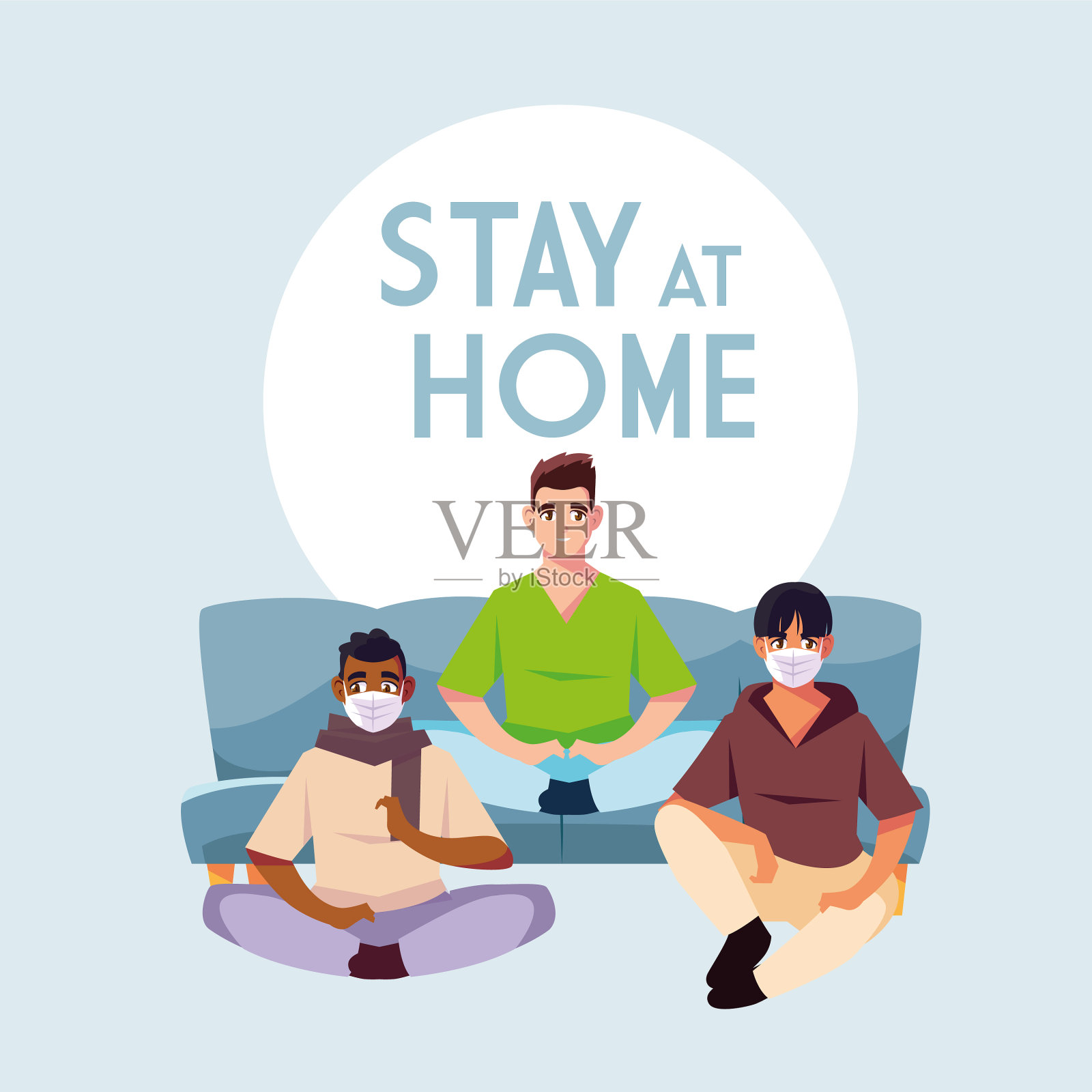 居家意识社会媒体宣传插画图片素材