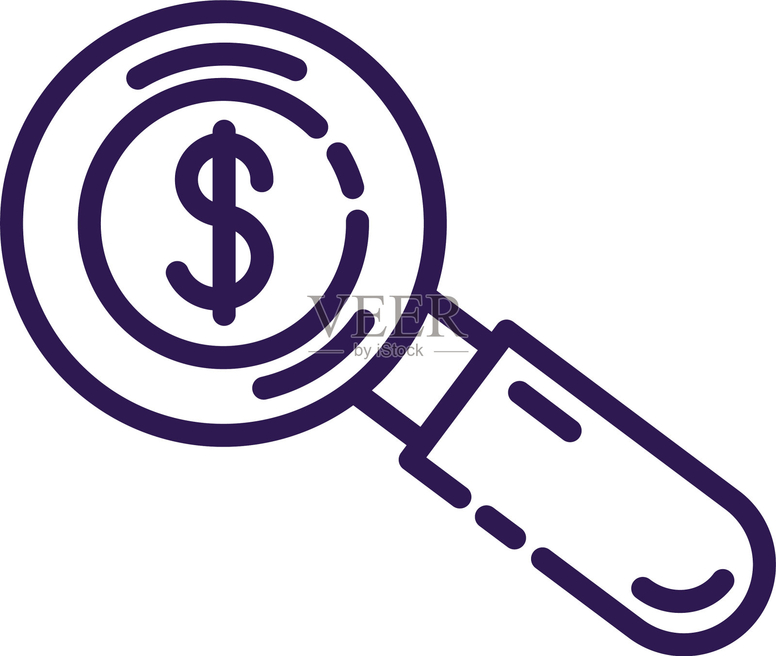 用金钱符号线搜索放大镜设计元素图片