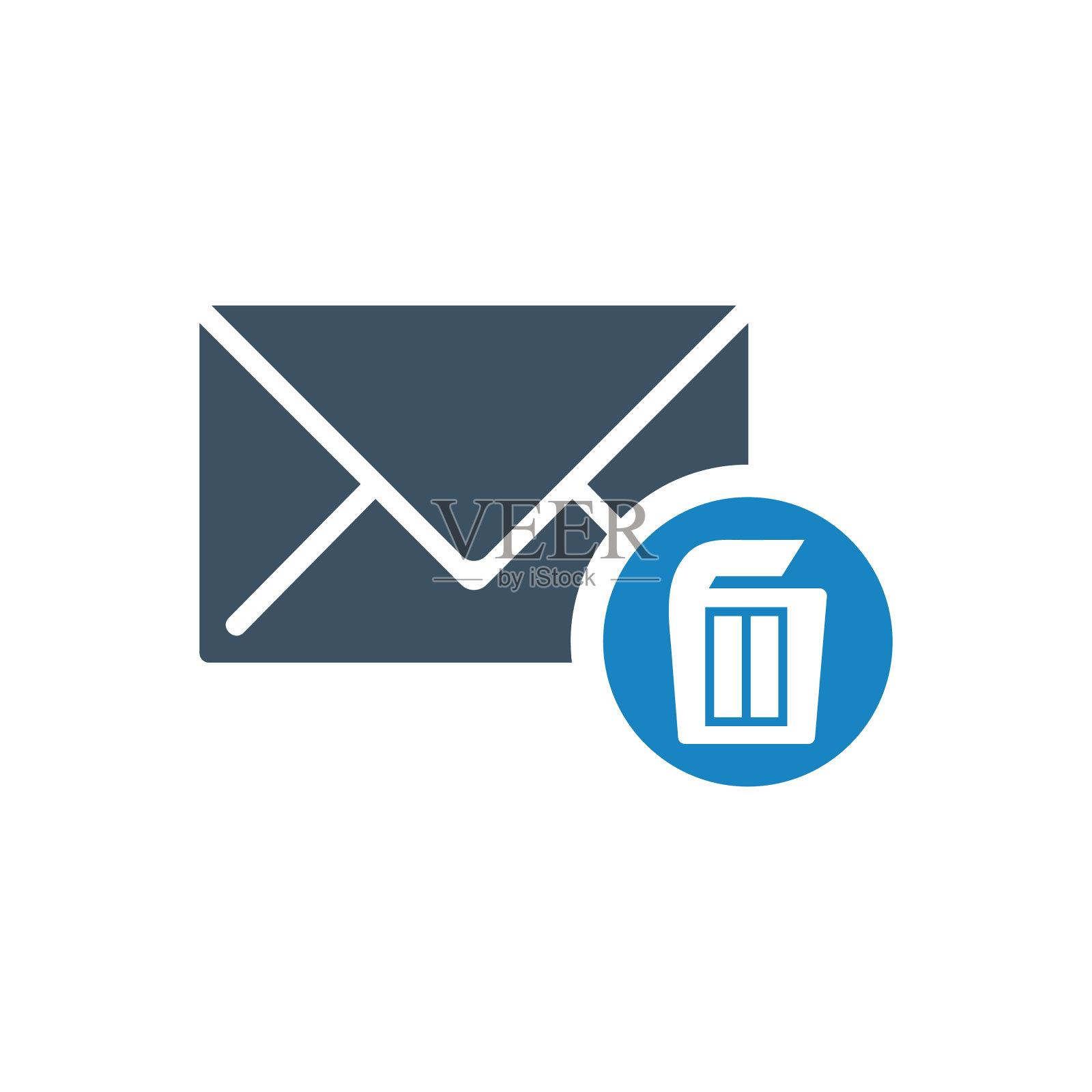 电子邮件删除图标矢量插图图标素材