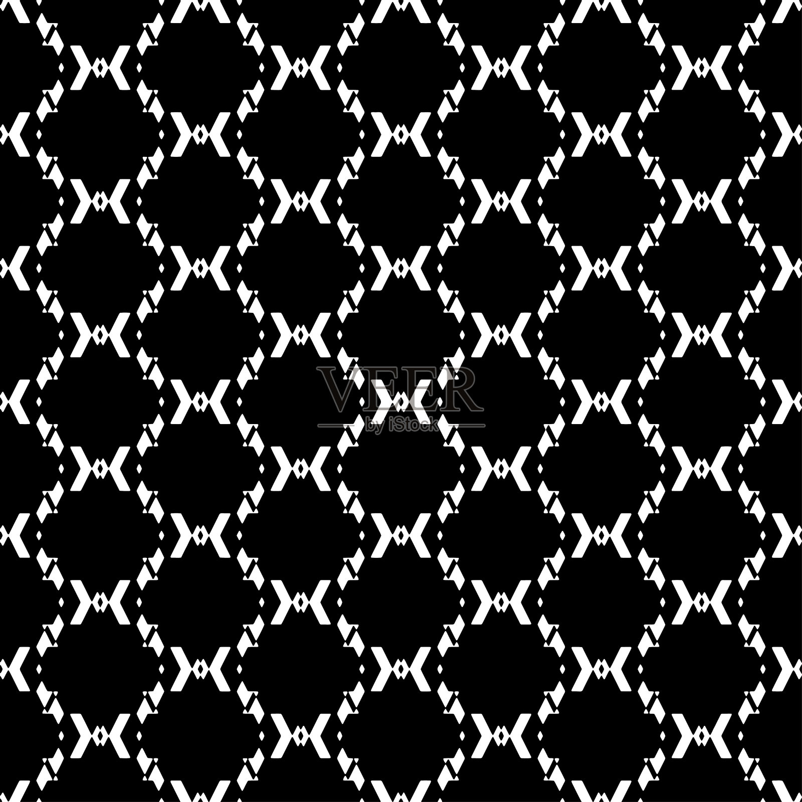 无缝的几何图案。黑白纹理织物印花。插画图片素材