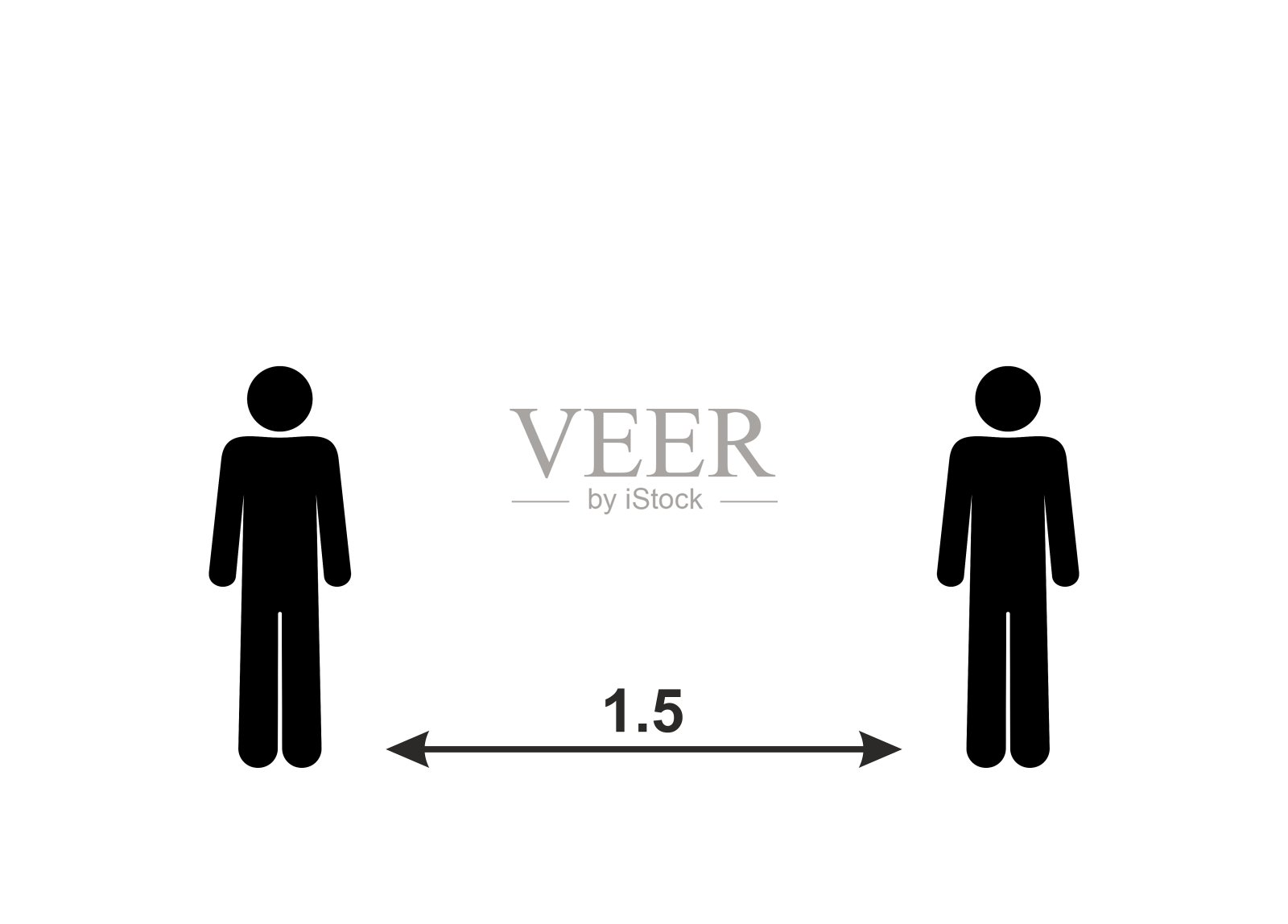 社会距离远，木棍人物孤立的象征人物插画图片素材