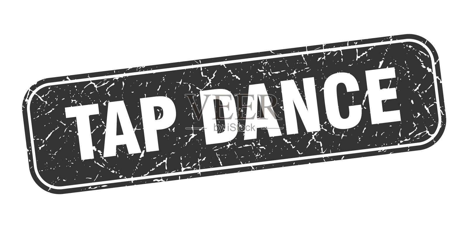 踢踏舞跺踢踏舞广场肮脏的黑色标志插画图片素材