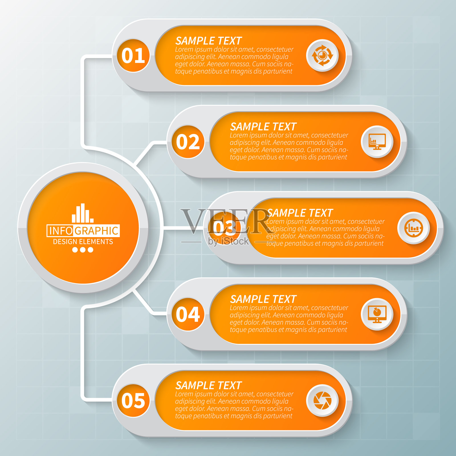 摘要三维纸张信息图。业务模板。矢量图插画图片素材