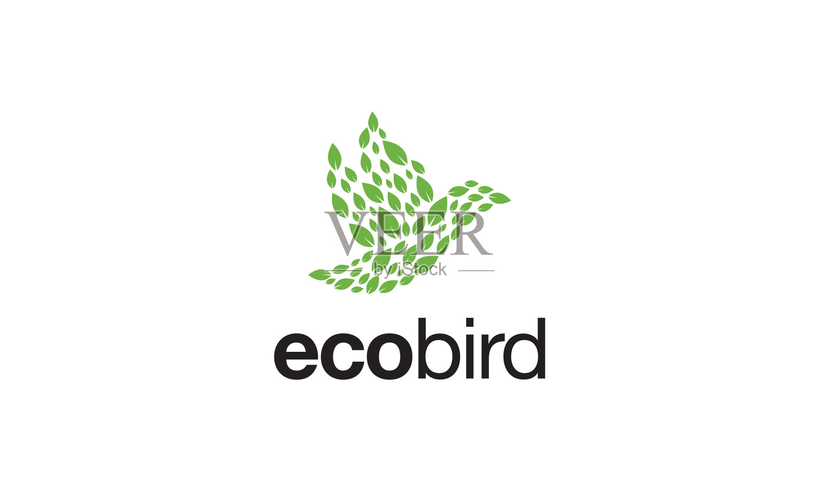 生态鸟标志设计理念插画图片素材