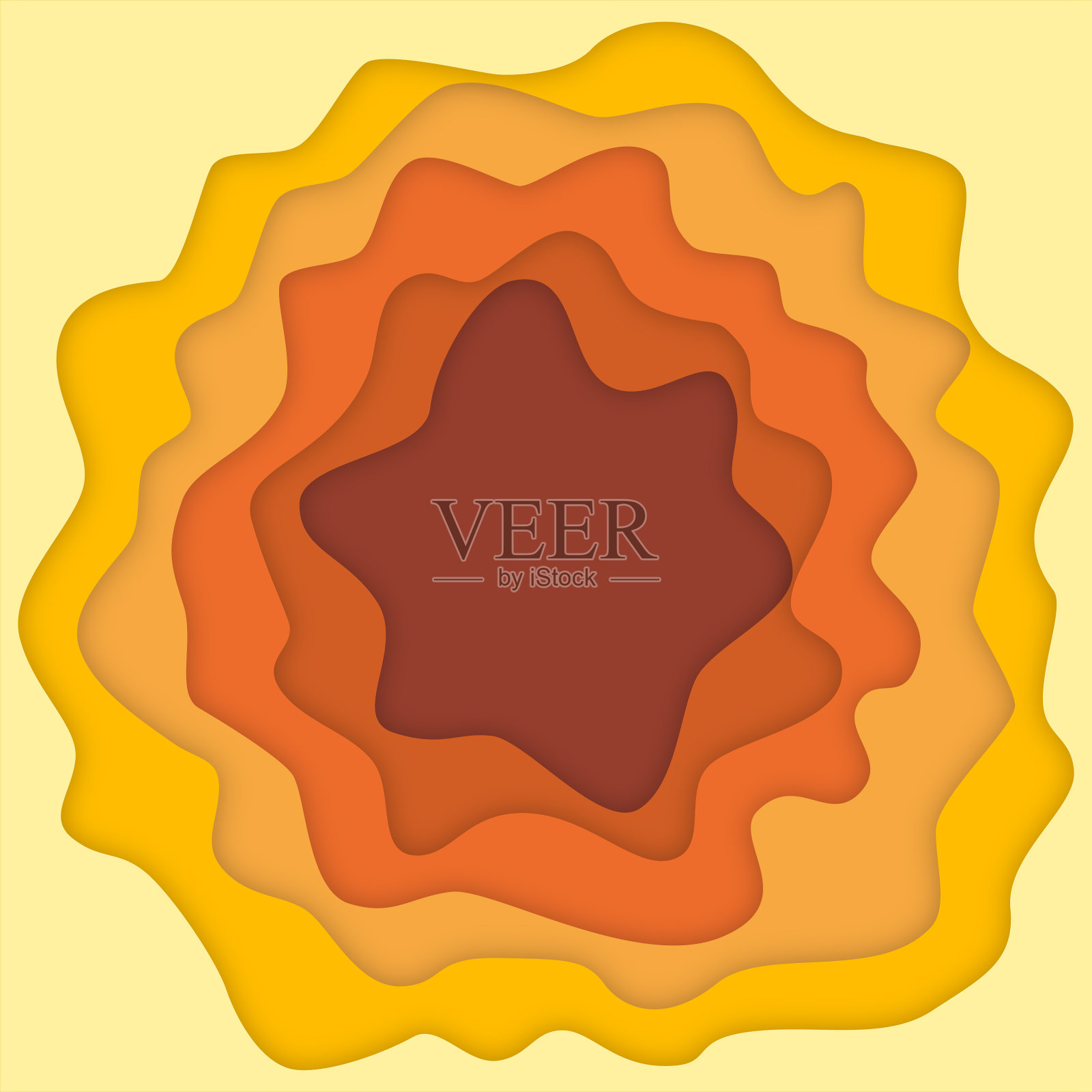 剪纸3D浮雕彩色插画图片素材