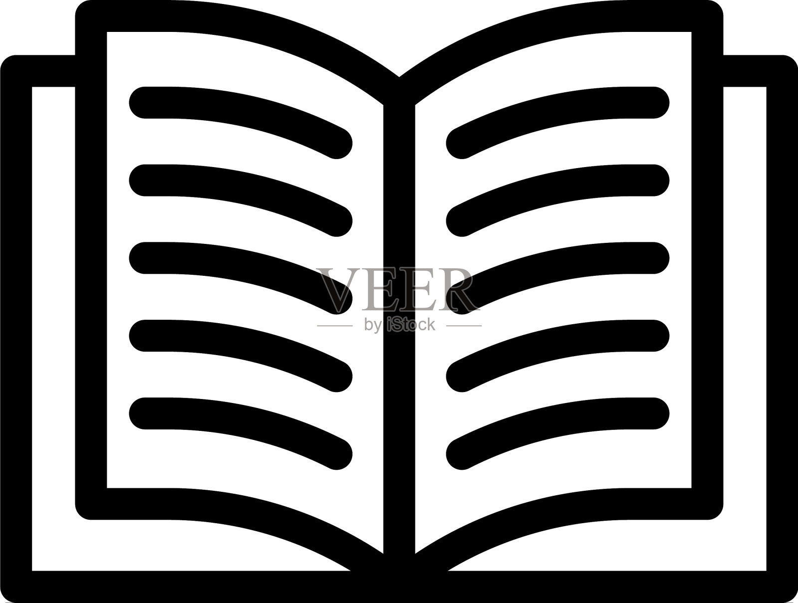 打开教科书图标轮廓样式插画图片素材