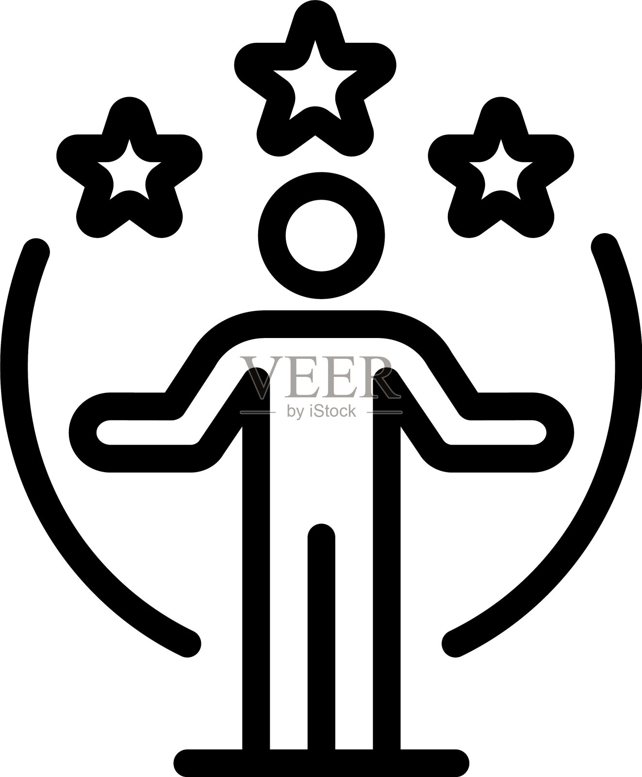 三颗星以上的男人图标轮廓风格插画图片素材
