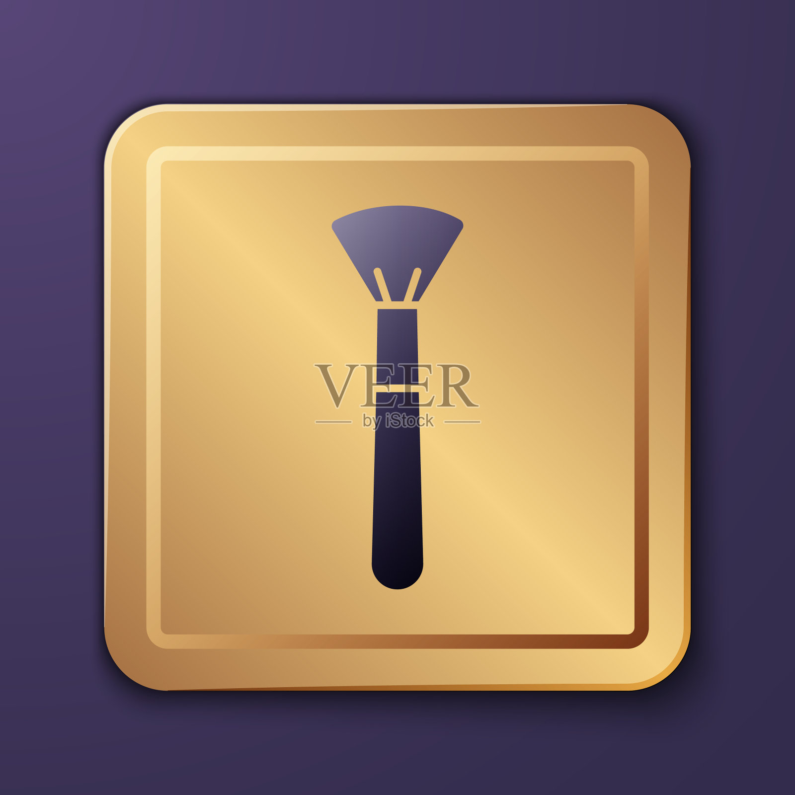 紫色化妆刷图标隔离紫色插画图片素材