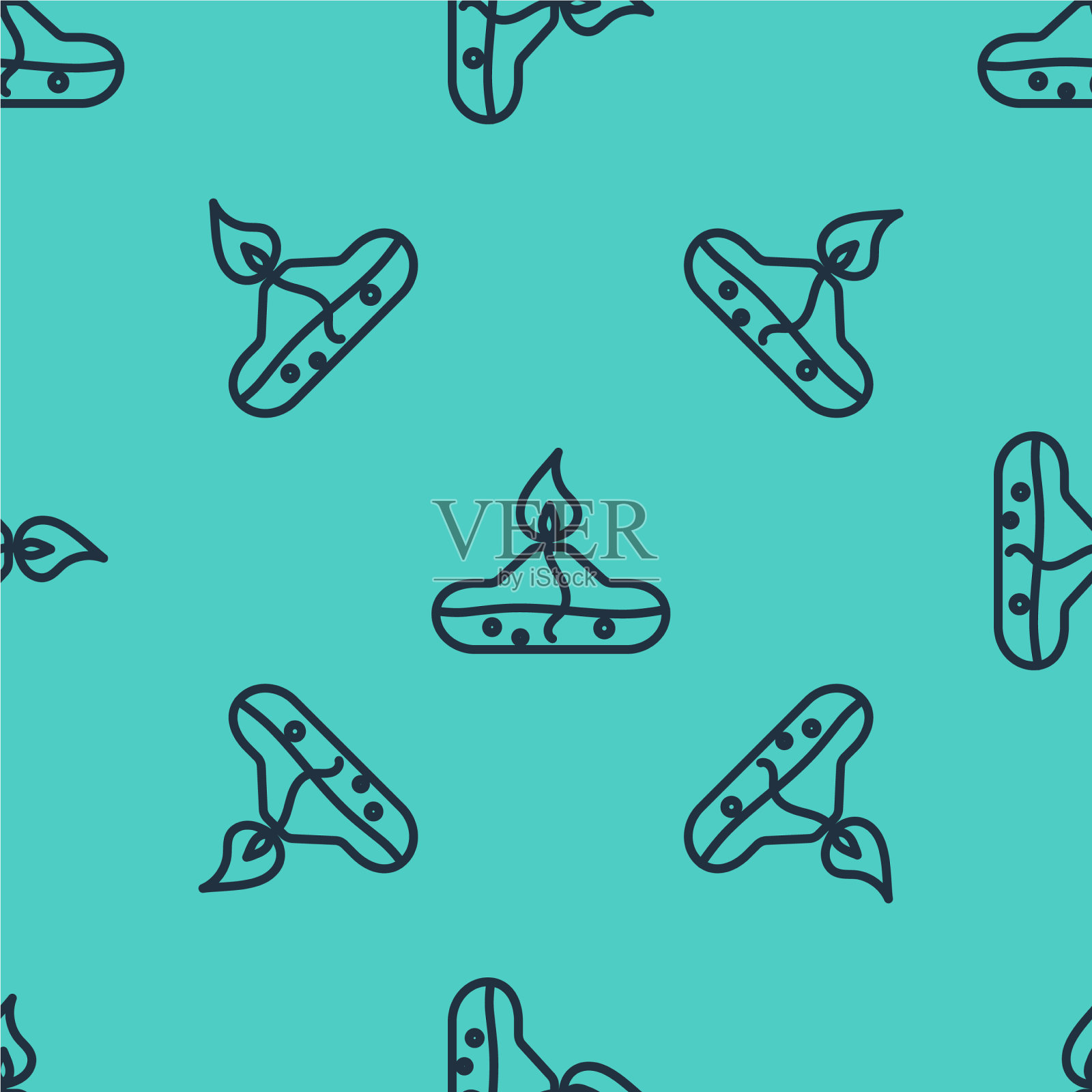 黑线酒精或酒精燃烧器图标孤立插画图片素材