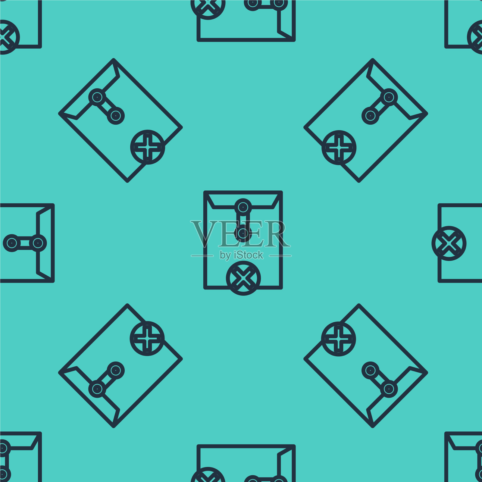 黑线删除信封图标隔离无缝插画图片素材