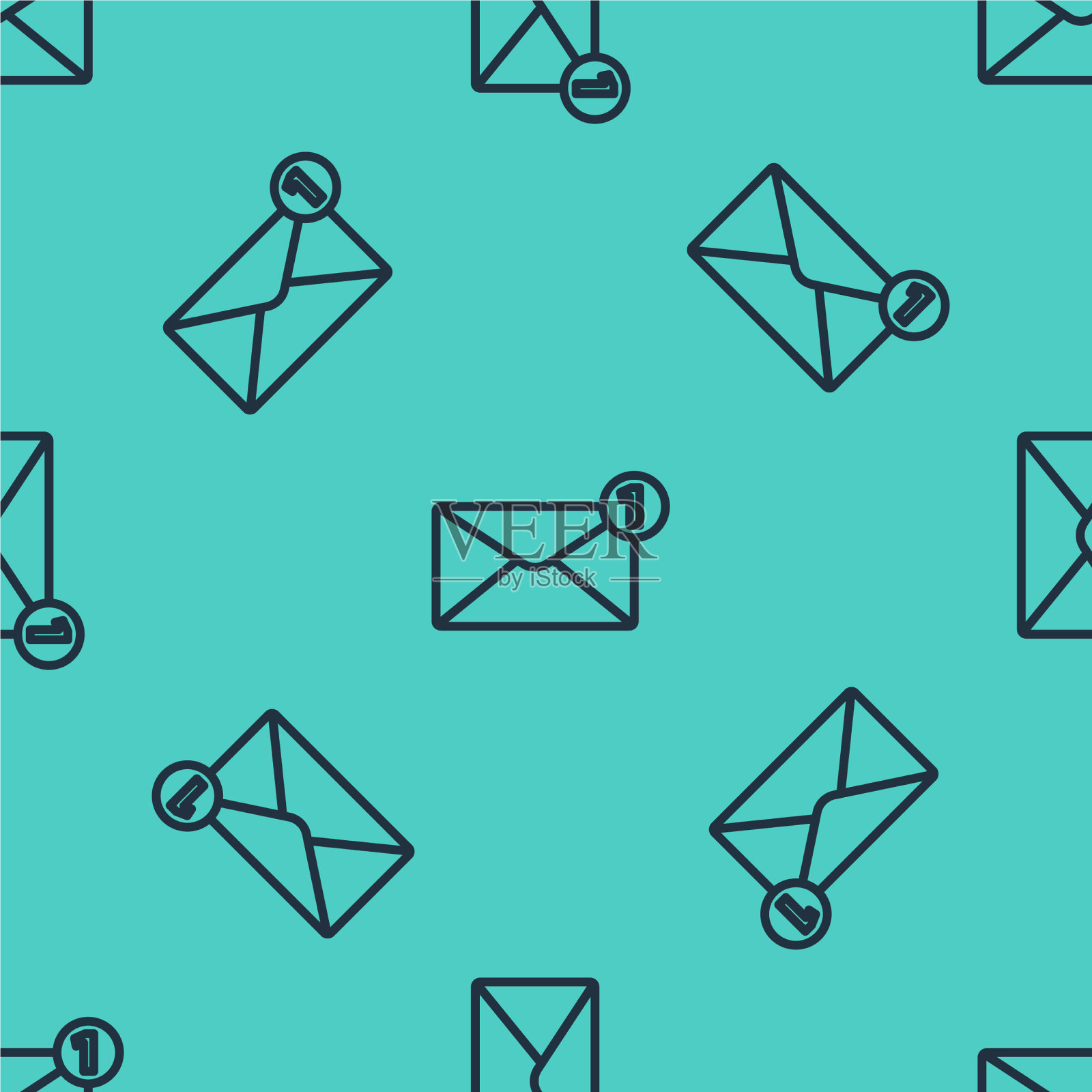 黑线包络图标隔离无缝图案插画图片素材