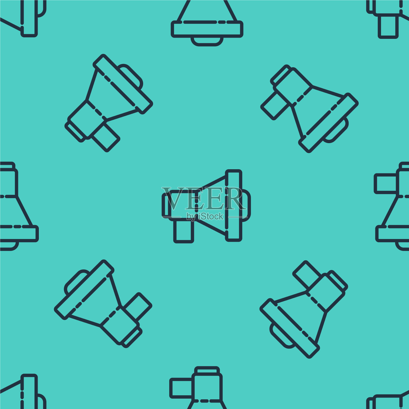 黑线扩音器图标隔离无缝插画图片素材