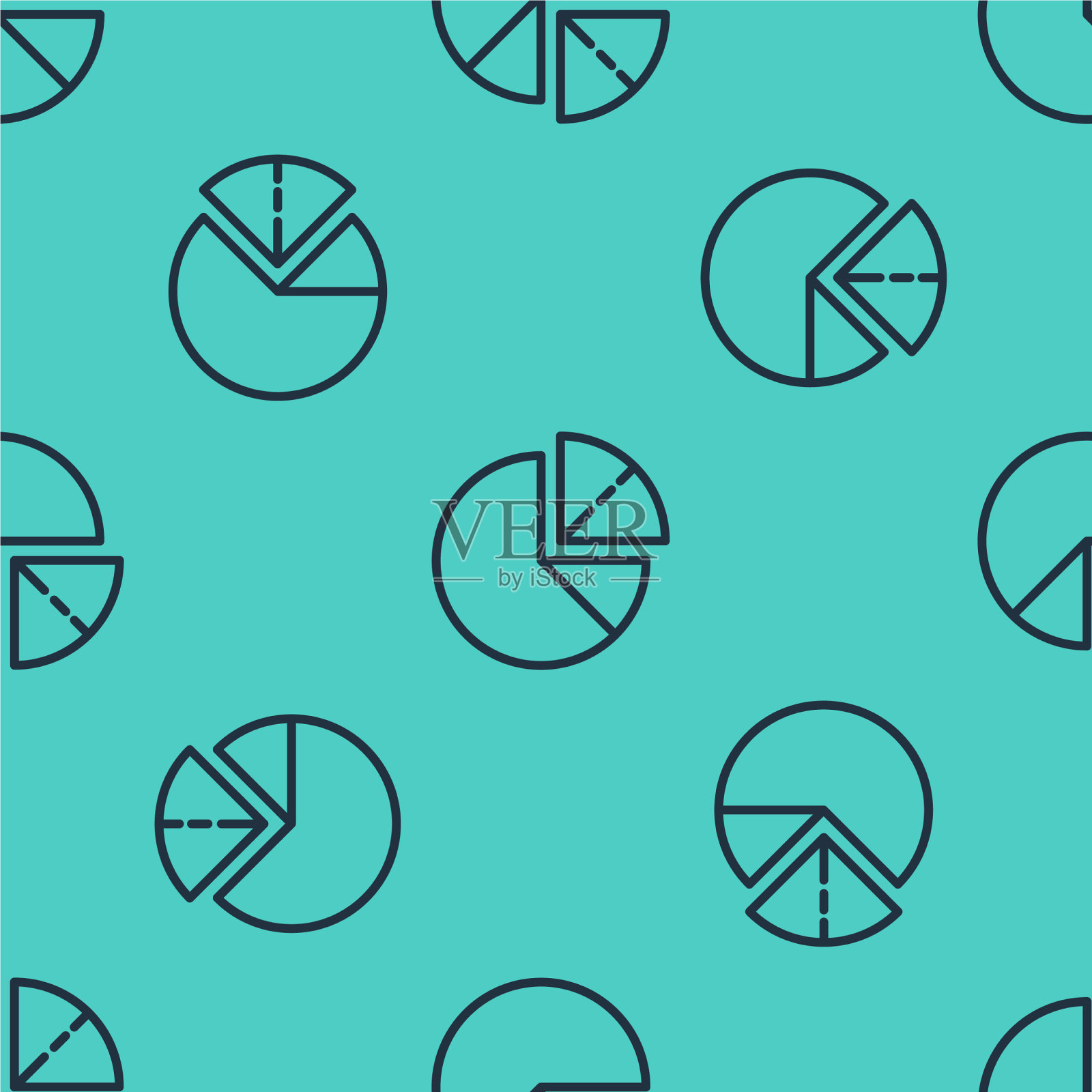 黑线饼图信息图图标孤立插画图片素材