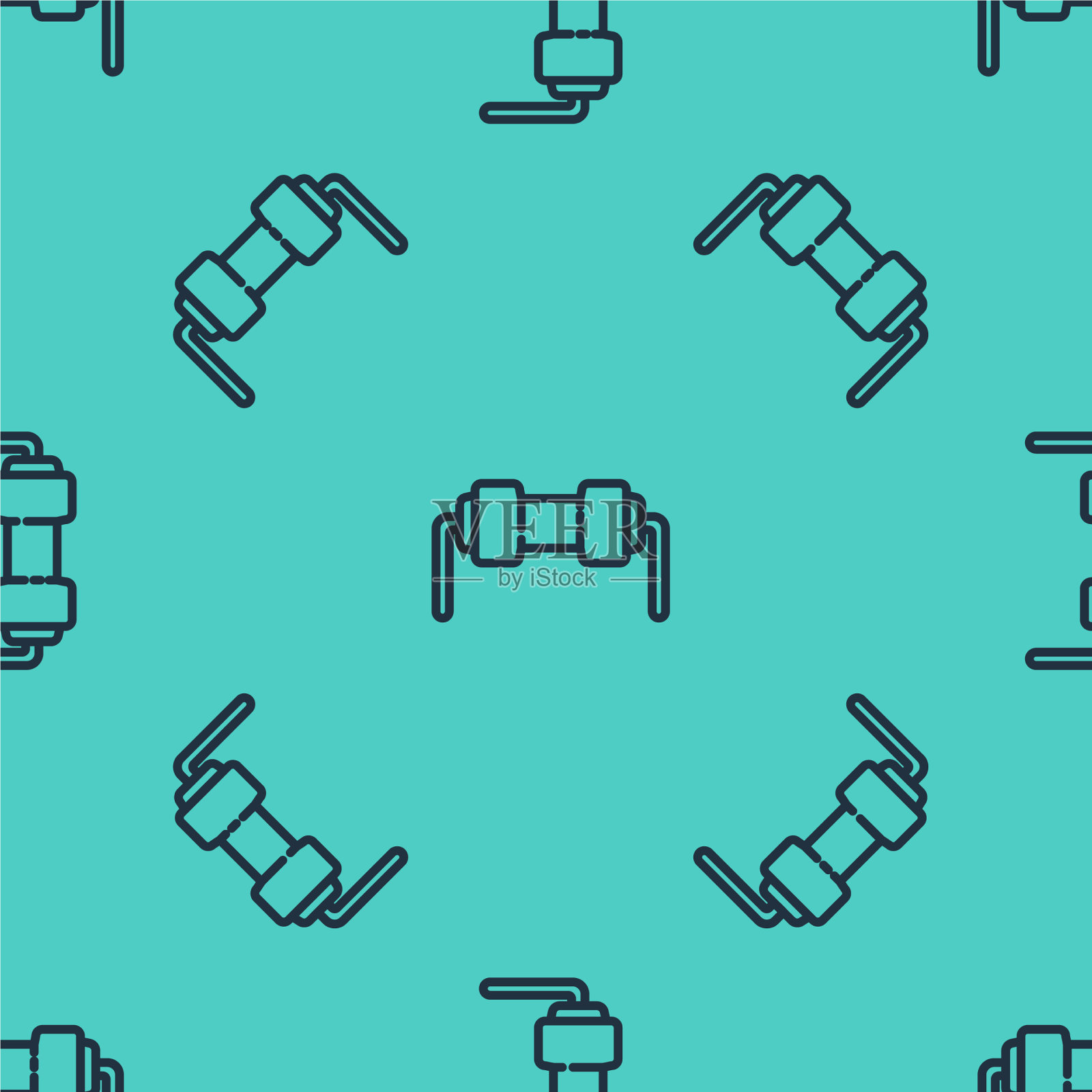 黑线电阻电气图标隔离插画图片素材