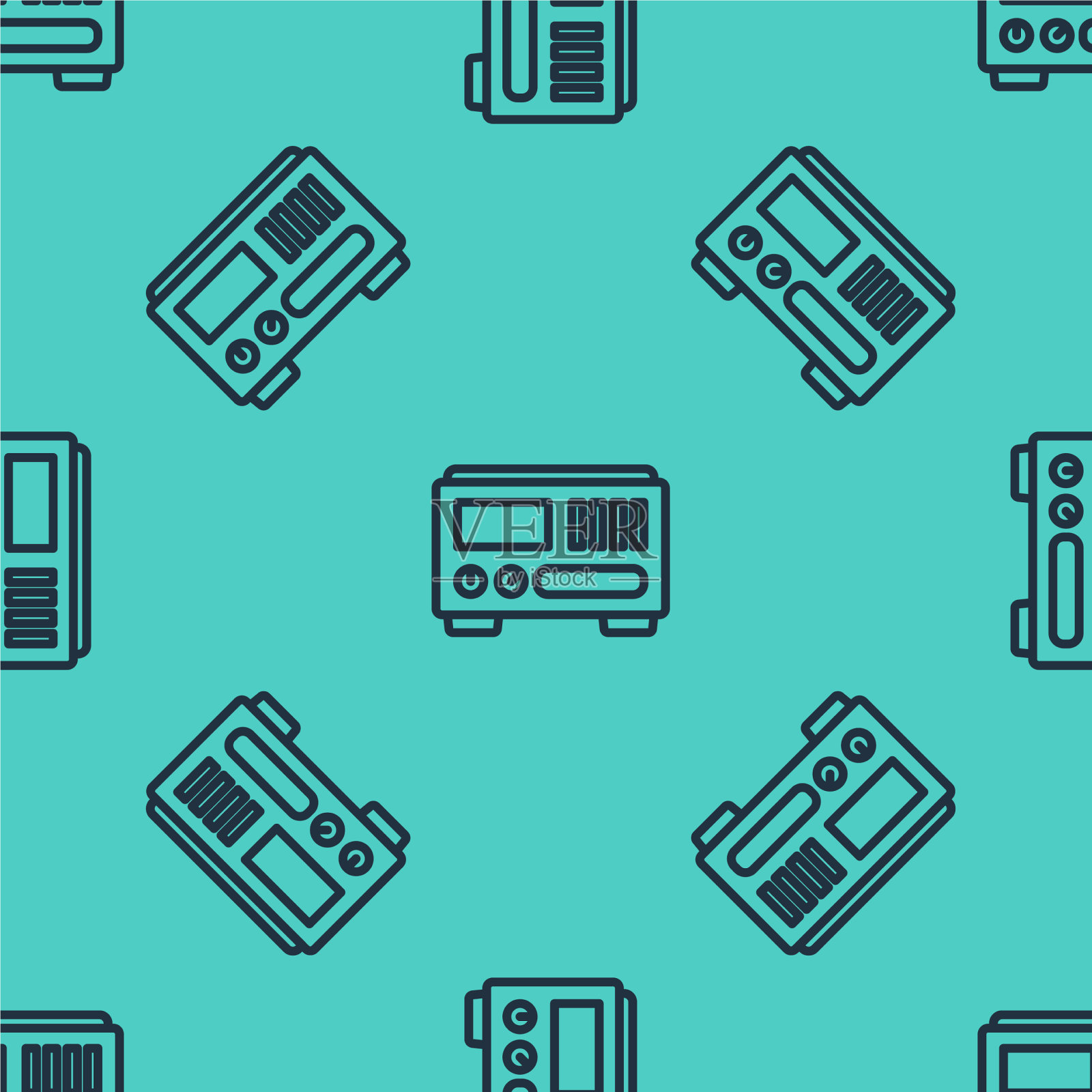 电子测量仪器图标为黑线插画图片素材