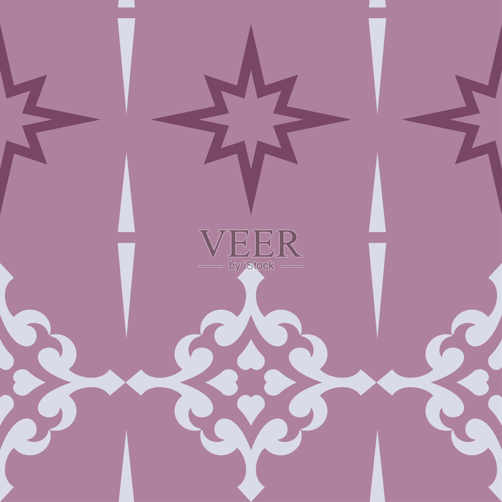 无缝几何图案，壁纸纹理，现代背景图案。示例模板。紫色和白色。用于织物、封面、海报、室内设计或墙纸。向量的背景图像插画图片素材