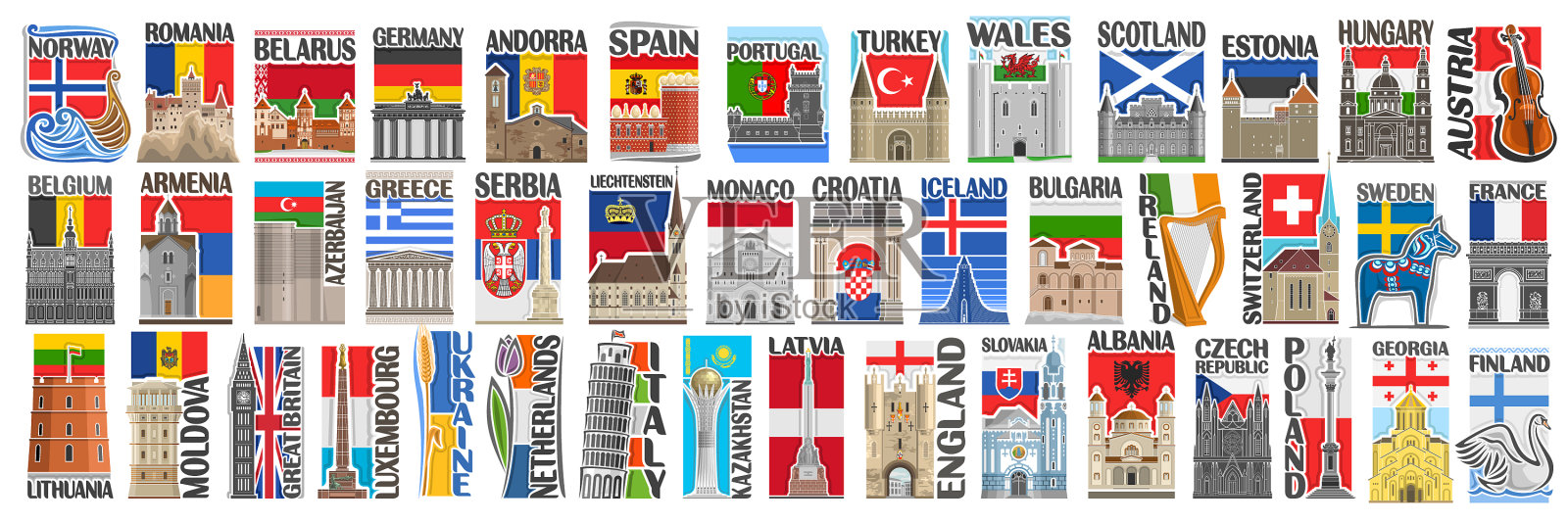 集欧洲国家设计元素图片
