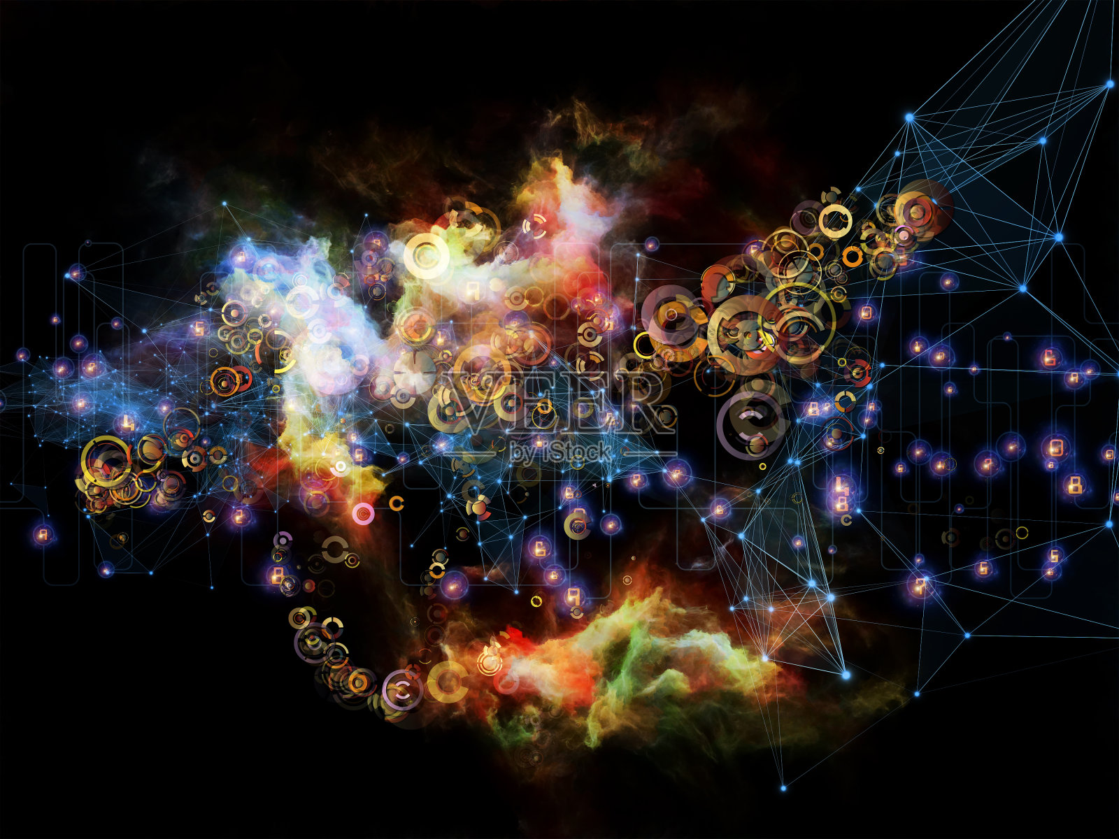 虚拟云网络插画图片素材