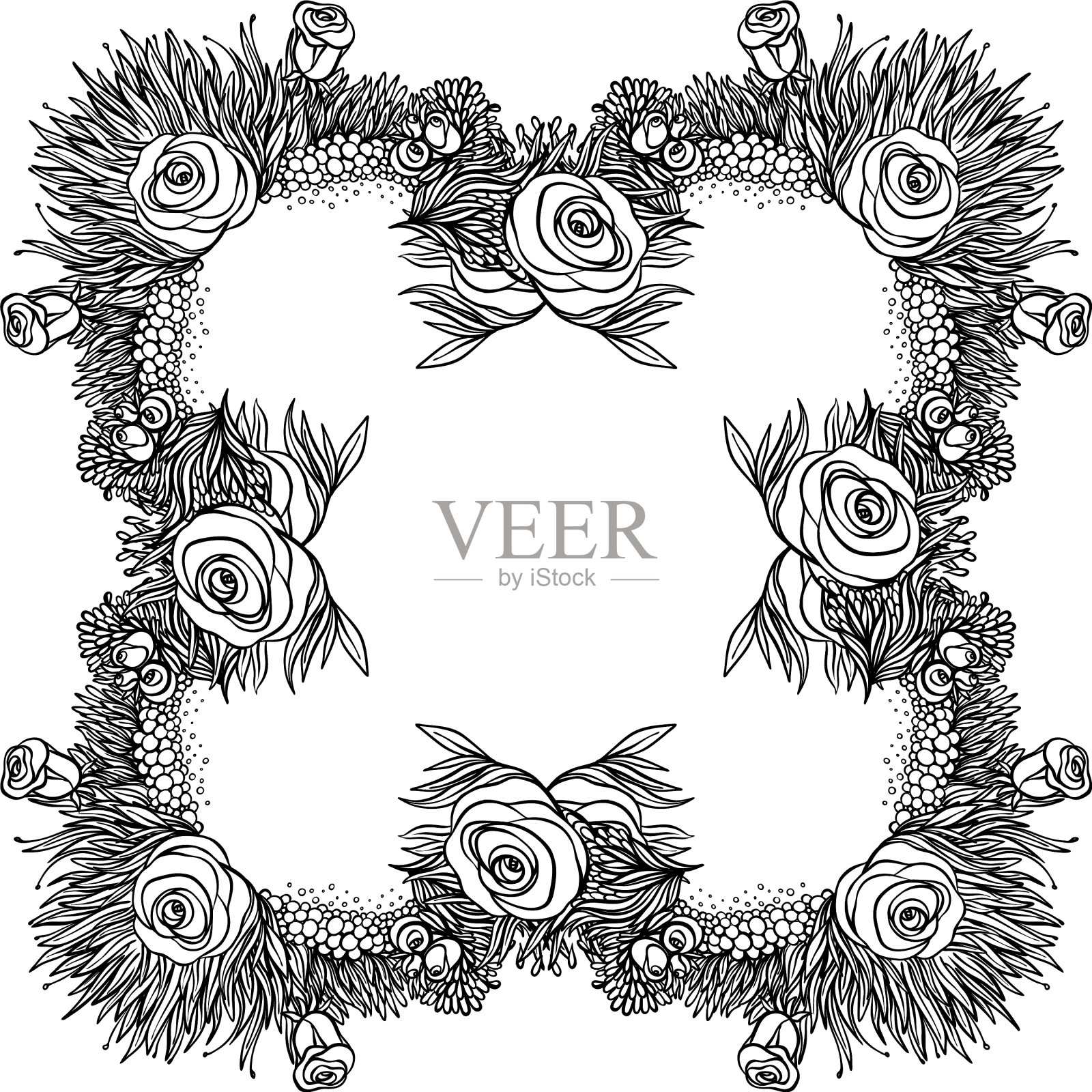 观赏荷花民族艺术设计元素图片