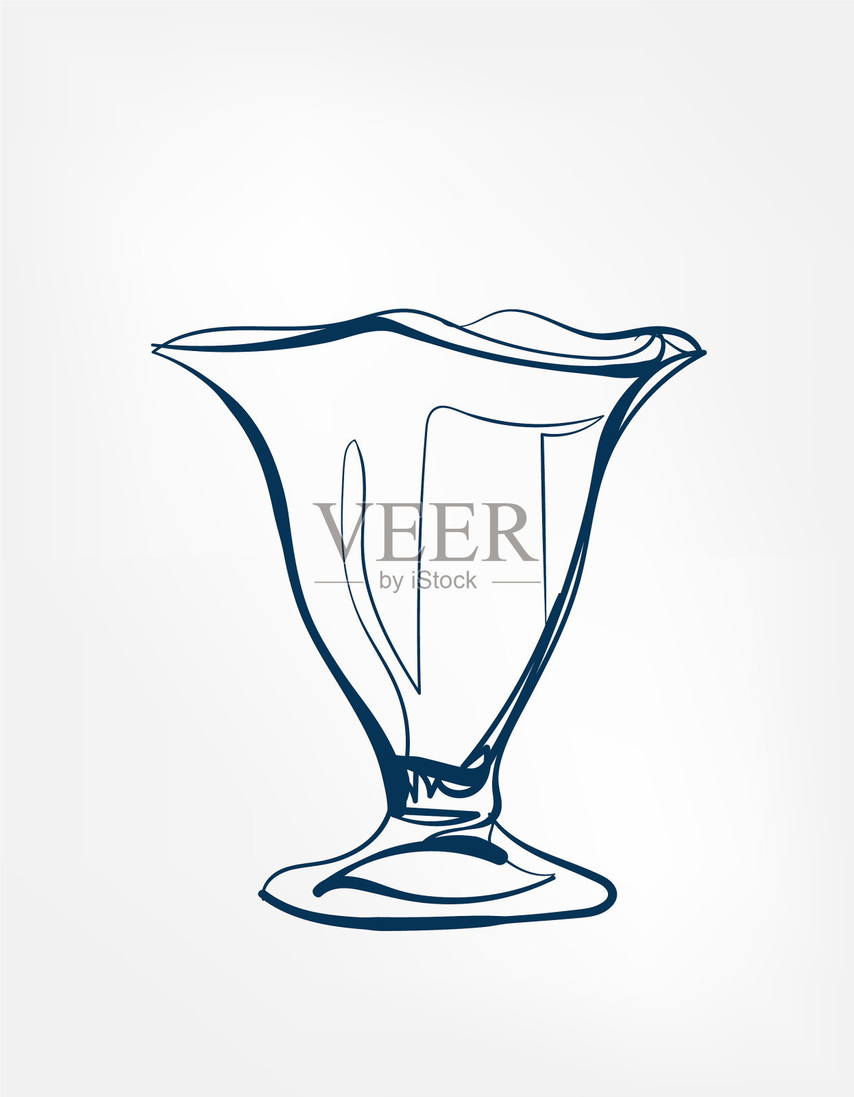 冰淇淋杯一行艺术喝孤立素描插画图片素材