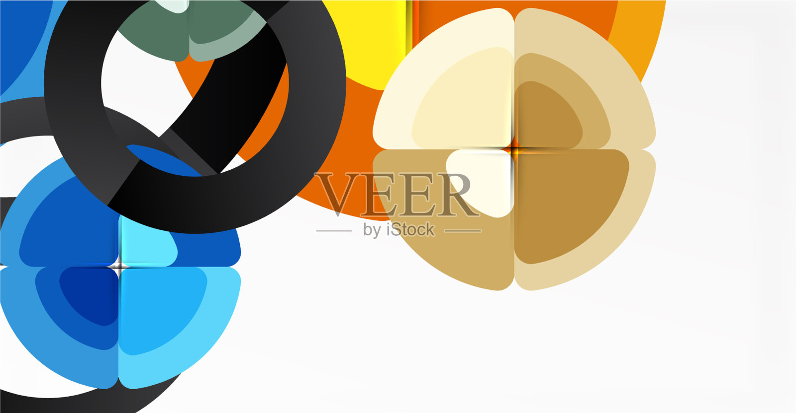 抽象背景时尚色圈插画图片素材