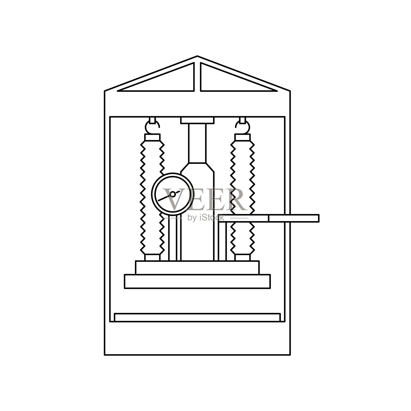 荷兰打浆机和造纸设备的图标插画图片素材