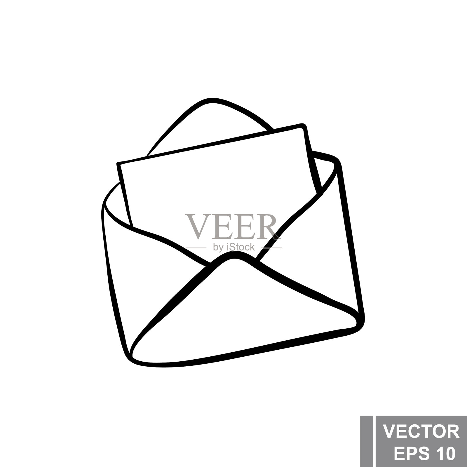 字母电子邮件图标隔离在白色插画图片素材