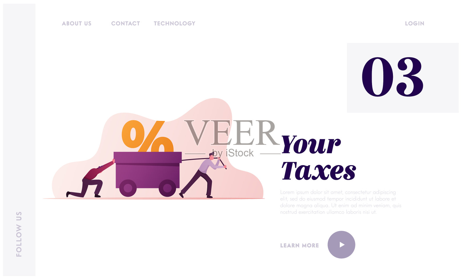 税负支付义务登陆页面插画图片素材