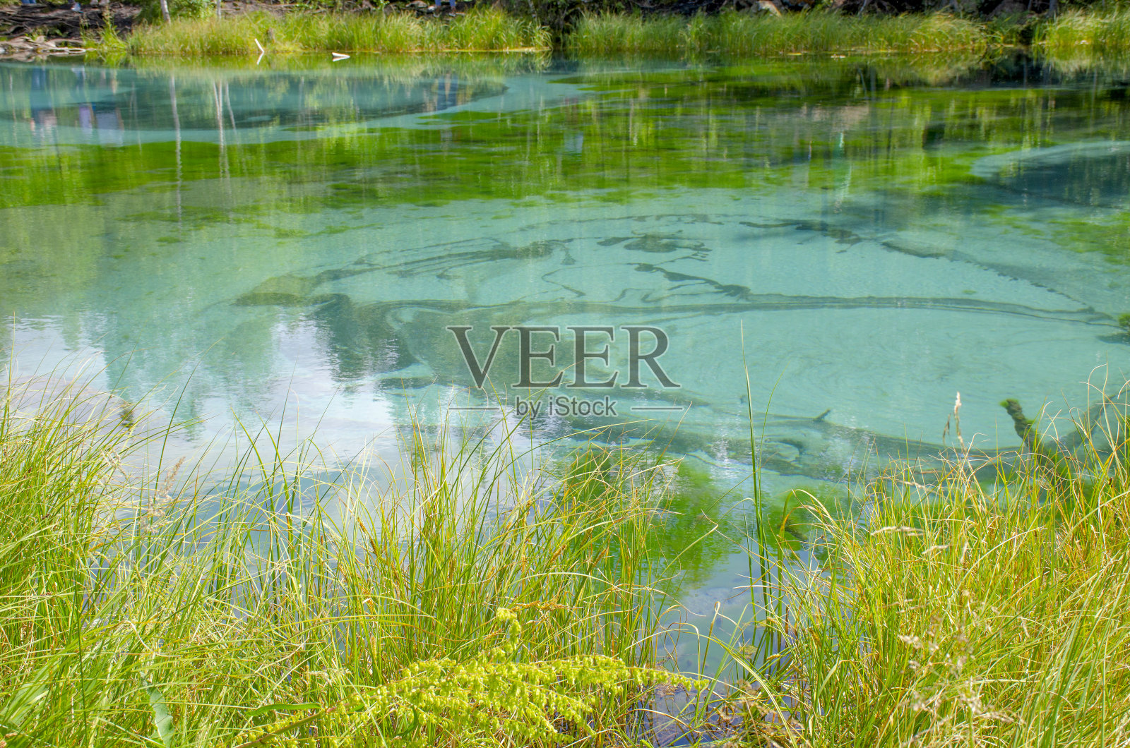 俄罗斯阿尔泰山的间歇泉湖照片摄影图片