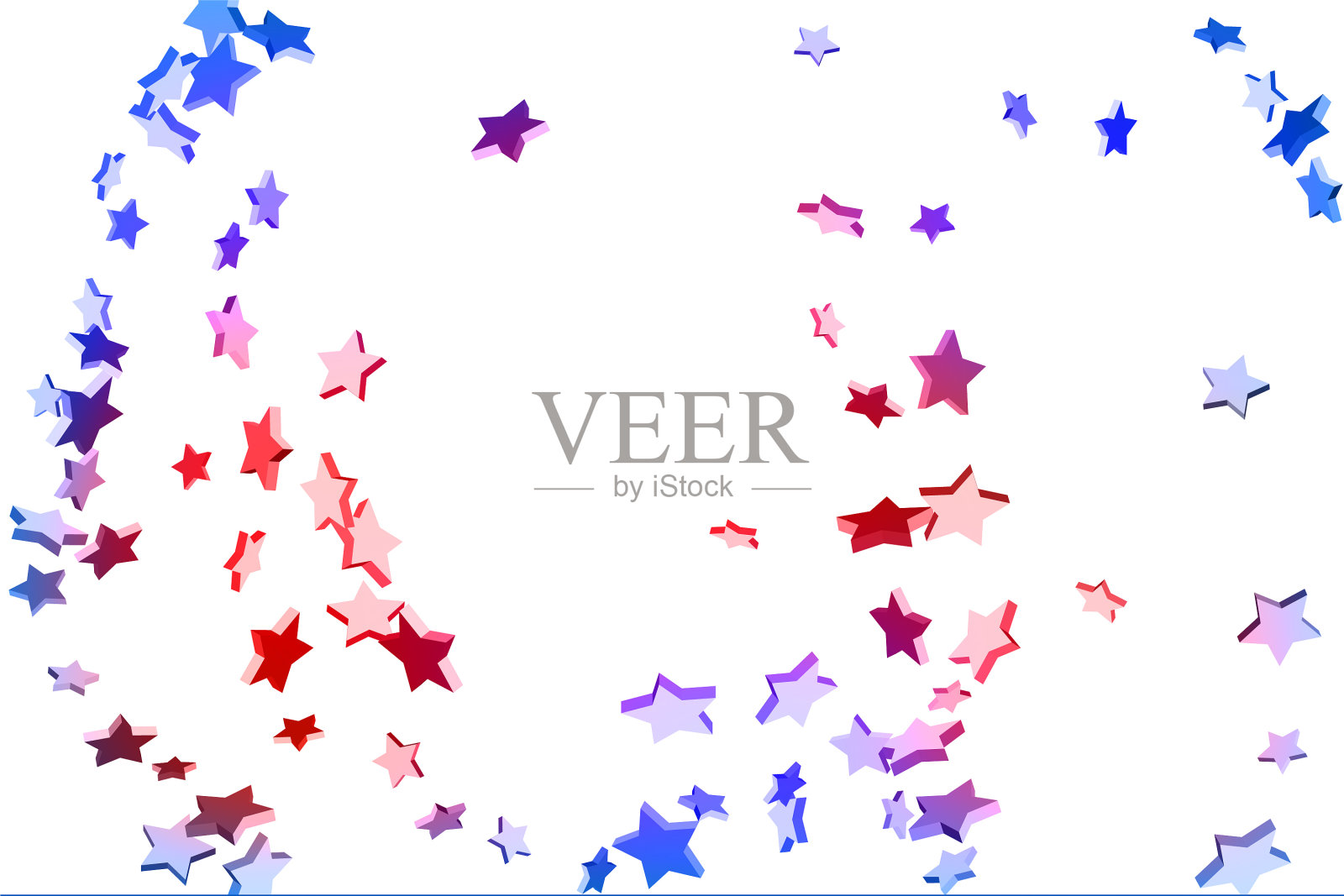 抽象的五彩纸屑飞星插画图片素材