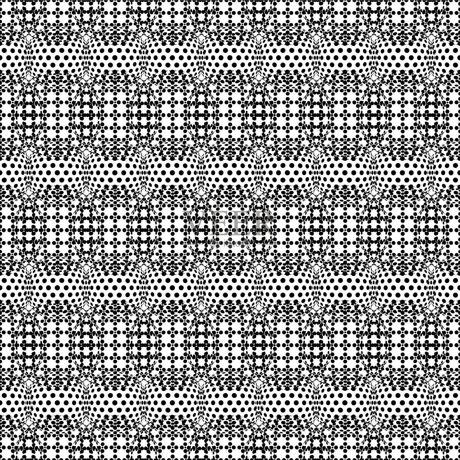 无缝图案与抽象圆形3d半色调插画图片素材