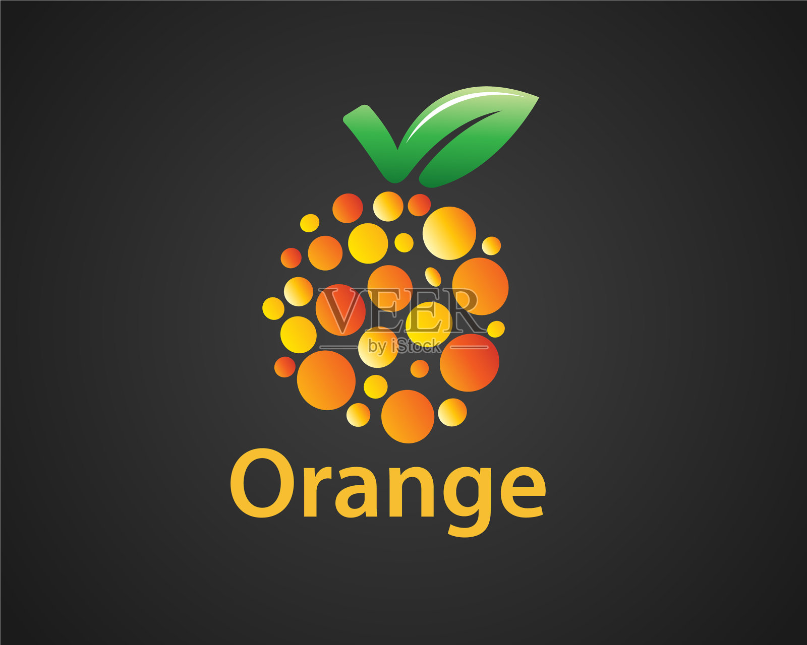 斑点维他命橙水果现代标志设计插画图片素材