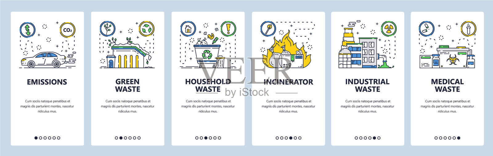 废物管理网站和移动应用程序上线设计模板素材