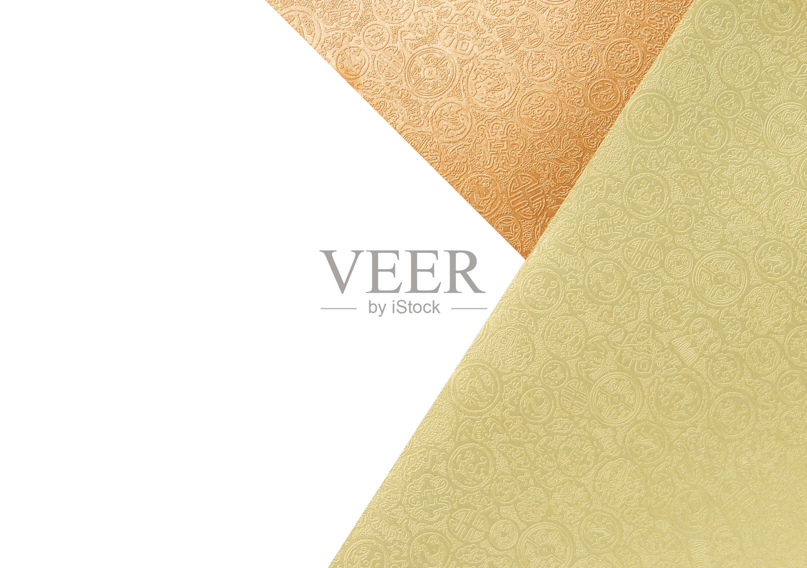 设计金、橘色纸，白底中式图案照片摄影图片