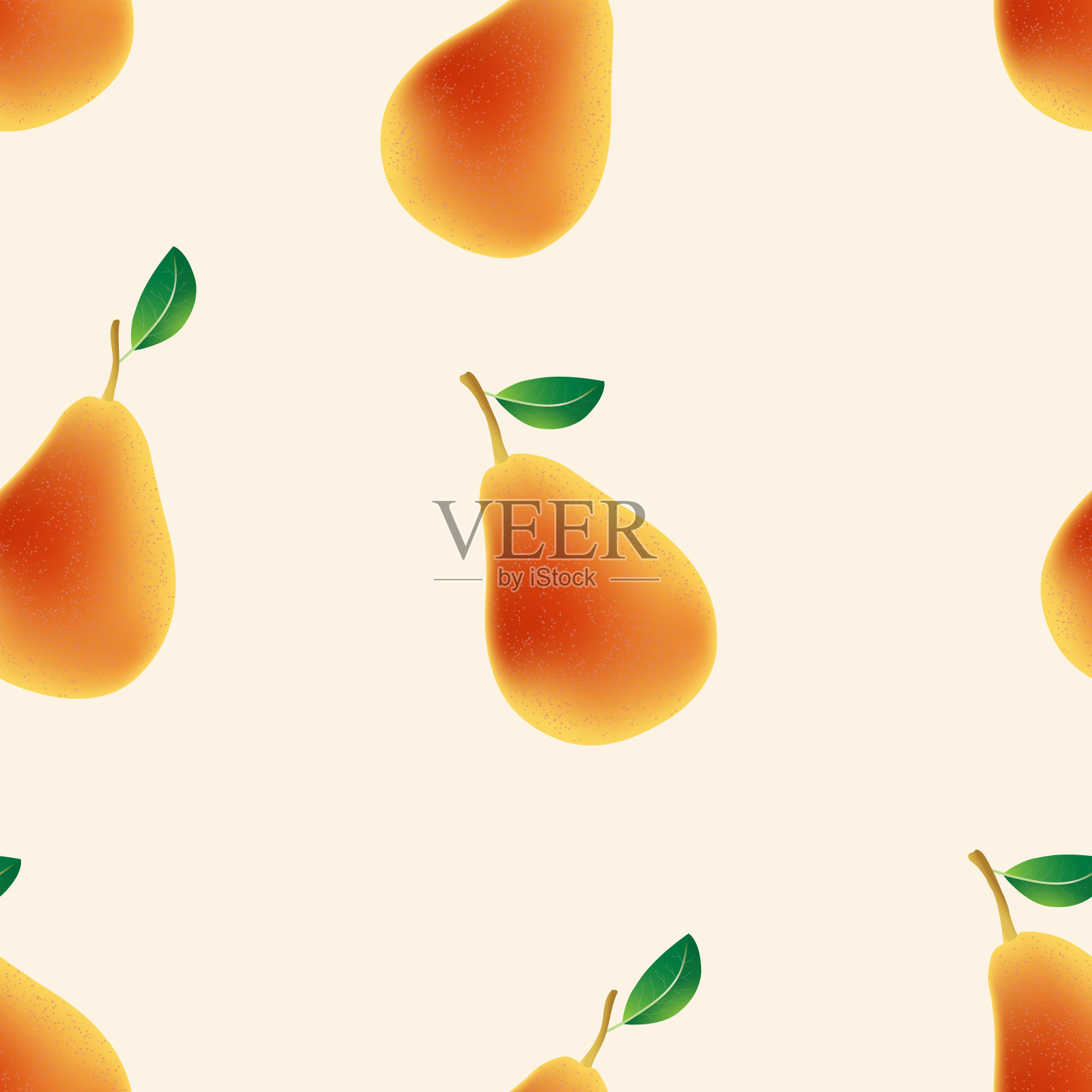 矢量红梨无缝模式在浅粉色的背景。适用于织物、包装、餐巾纸、各种背景印刷插画图片素材