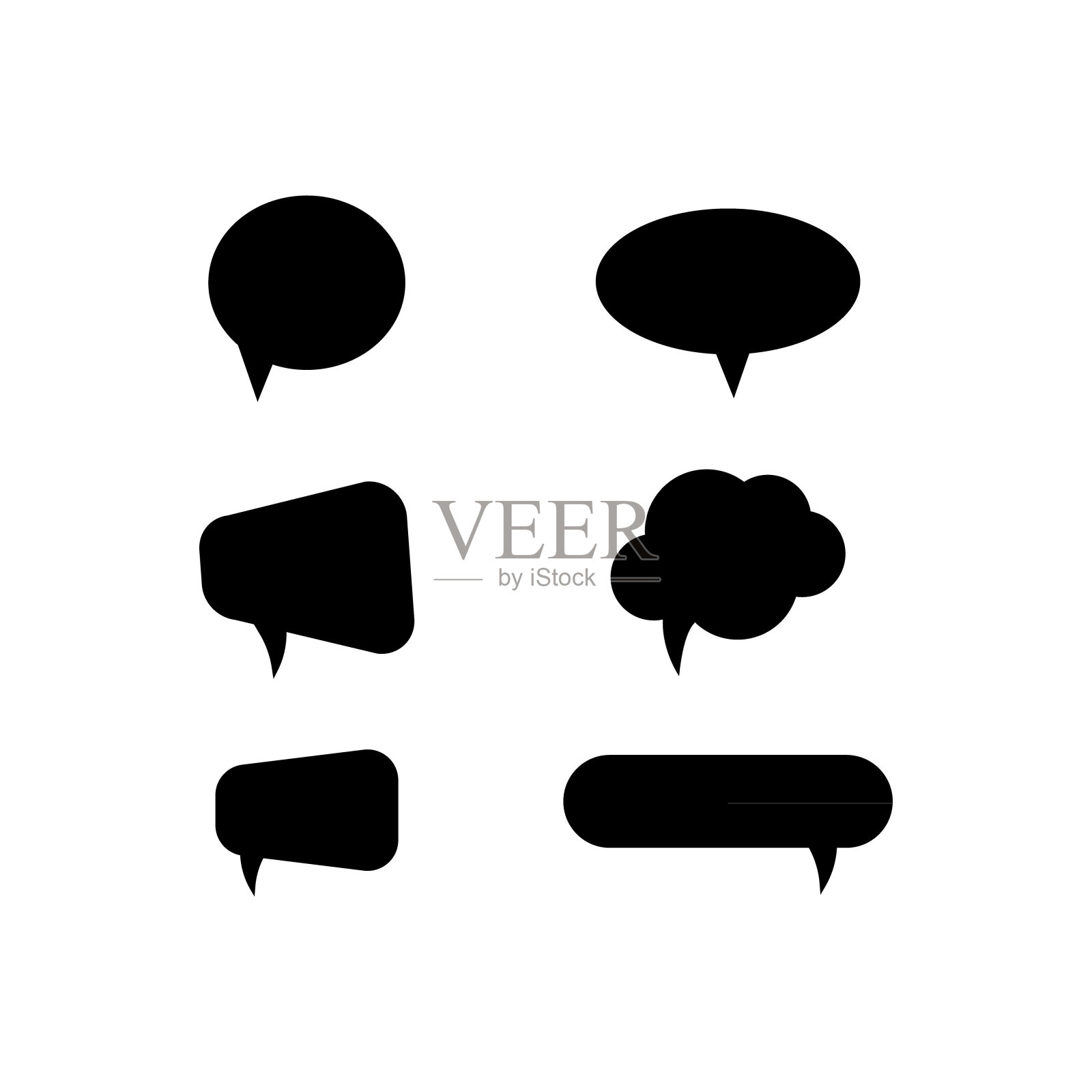 聊天气泡收集图标符号向量插画图片素材