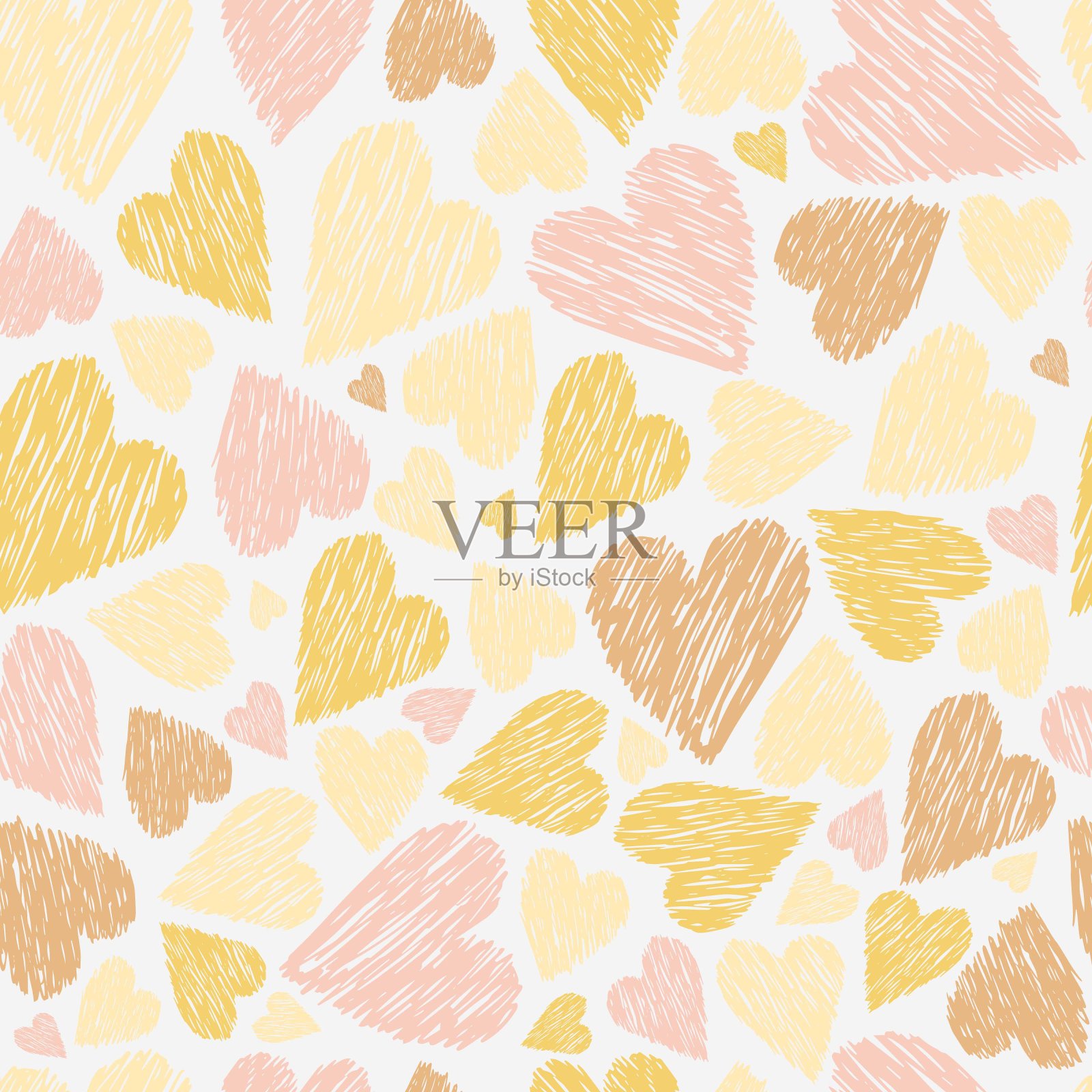 无缝的心模式。插画图片素材