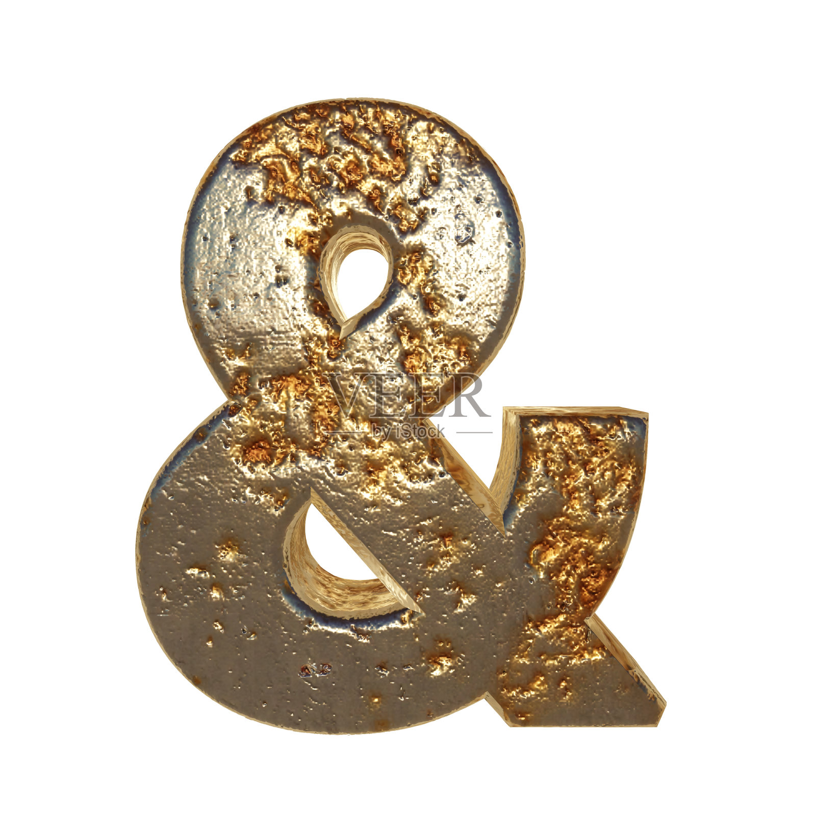 生锈的金属标志。三维渲染照片摄影图片