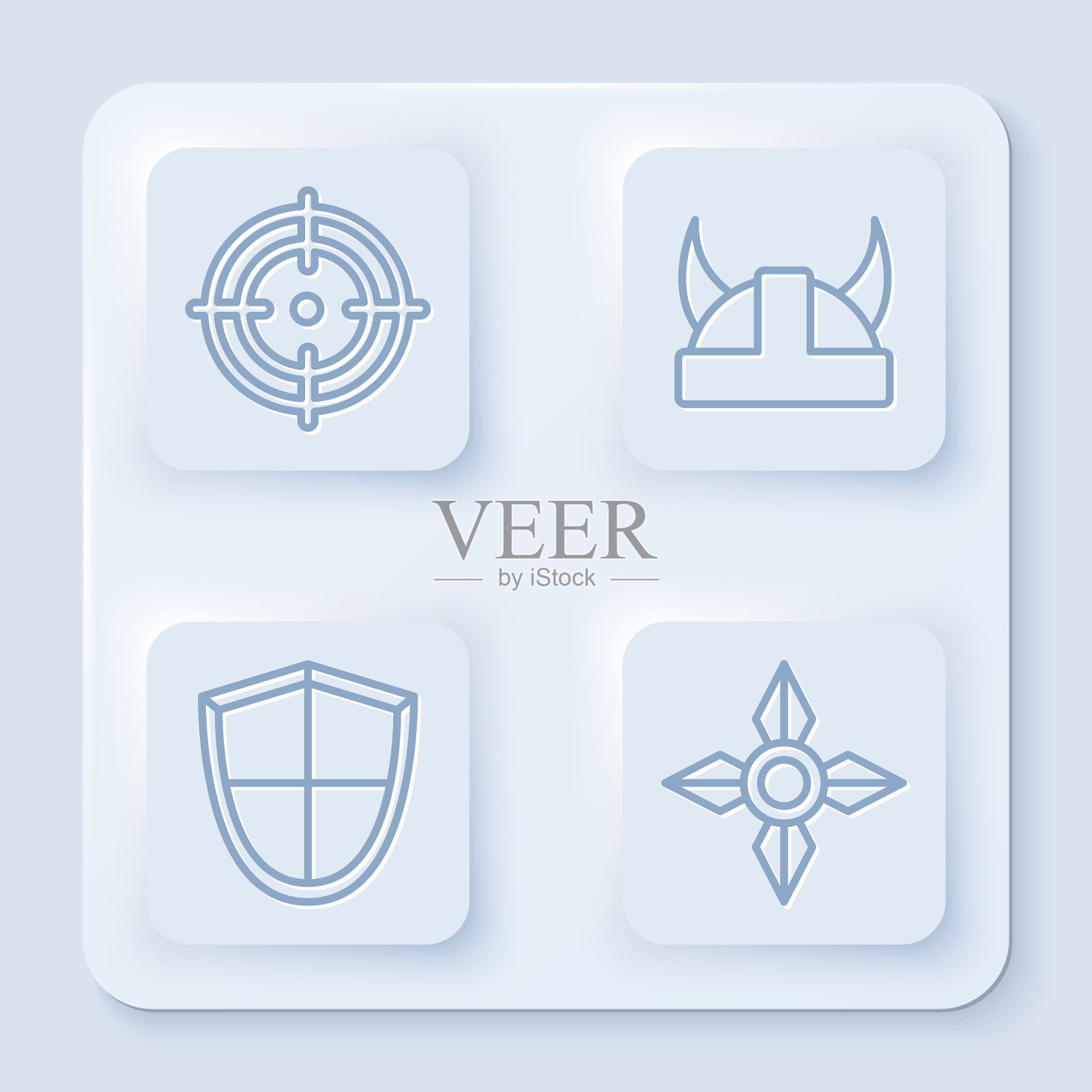 设定线目标运动海盗在角头盔图标素材