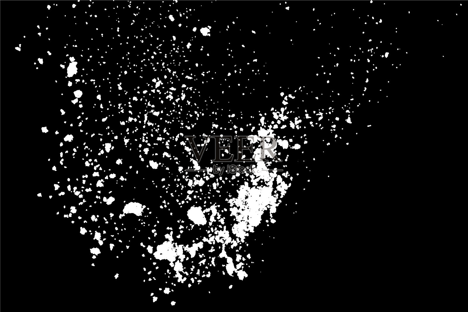 白色飞溅孤立在黑色背景插画图片素材