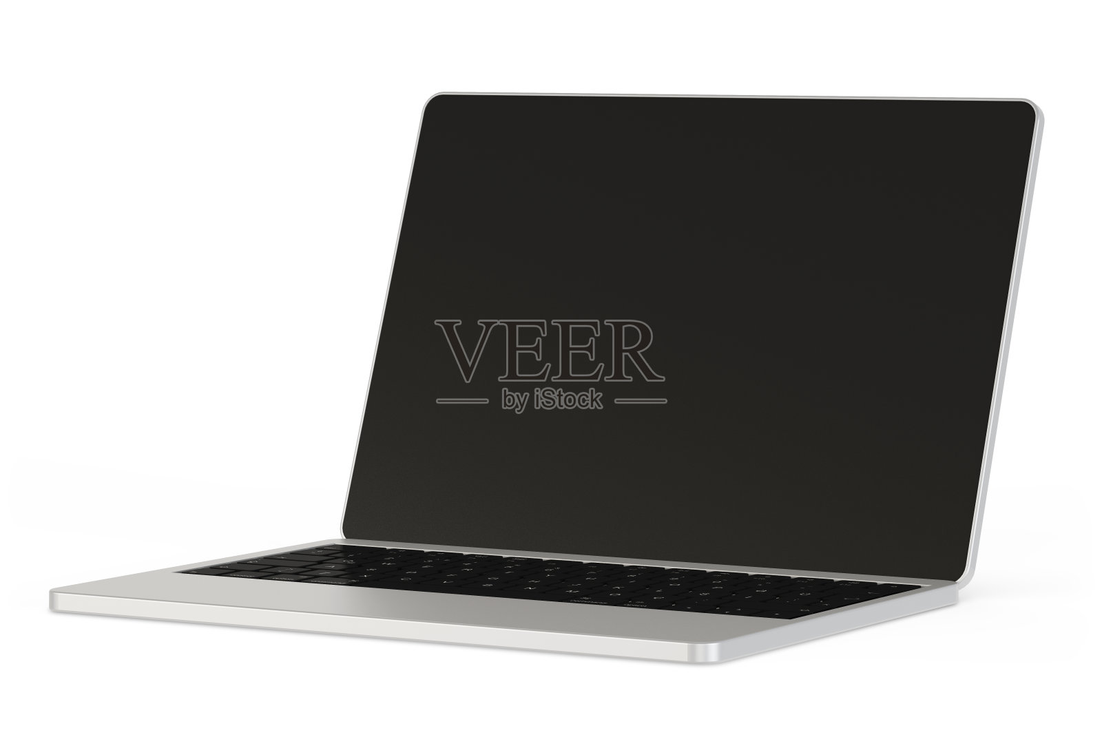 笔记本电脑孤立的白色背景。3 d演示。照片摄影图片