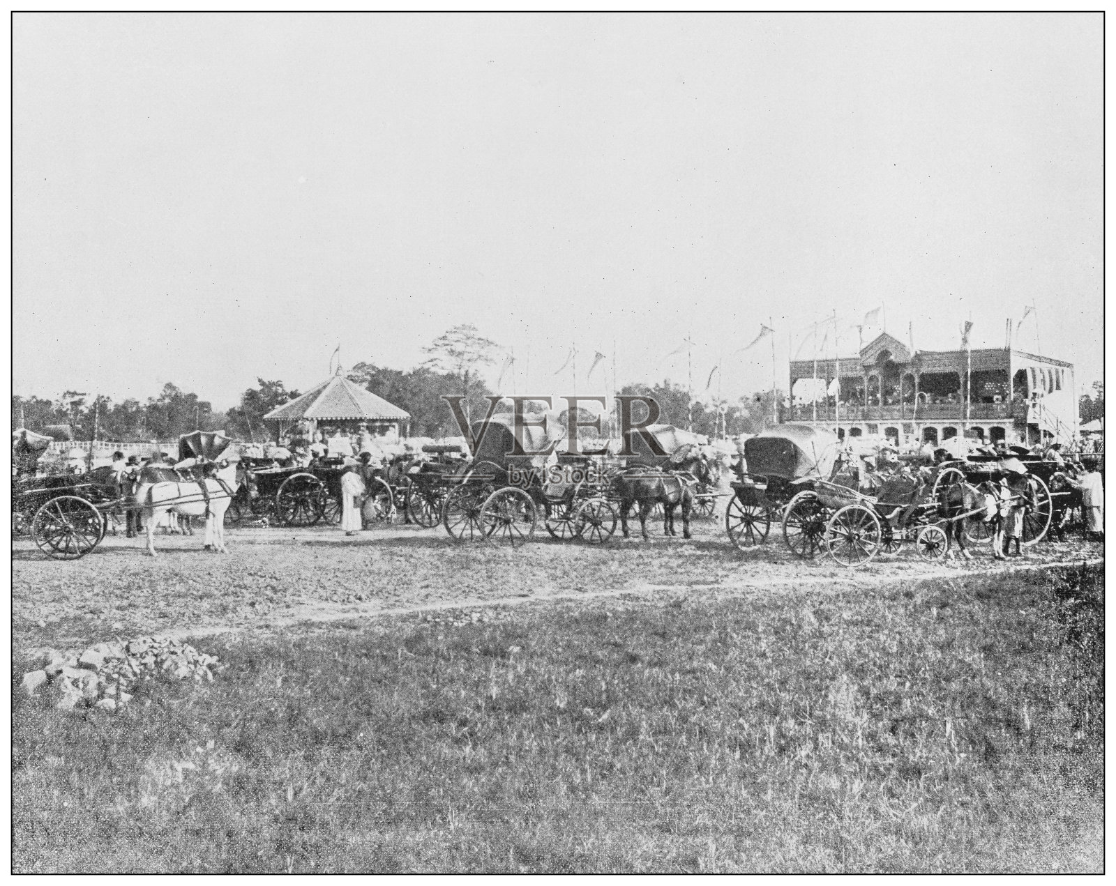 古董黑白照片:河内赛道照片摄影图片