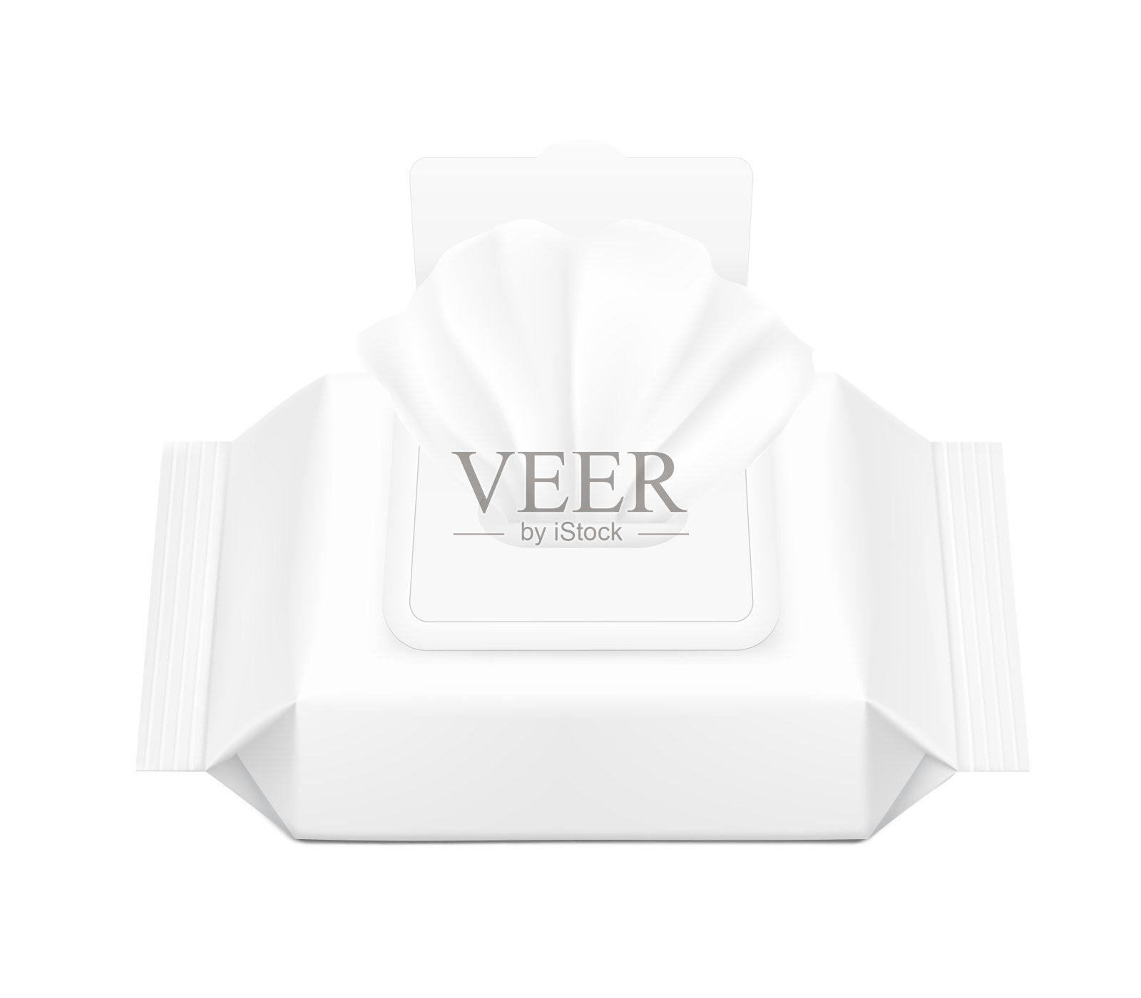 湿巾流包装隔离在白色背景上。插画图片素材