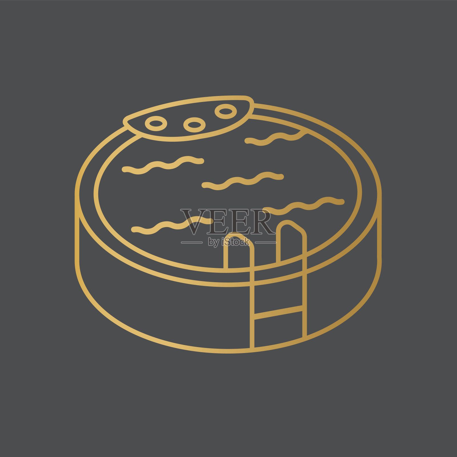 金色的热浴缸浴缸图标插画图片素材