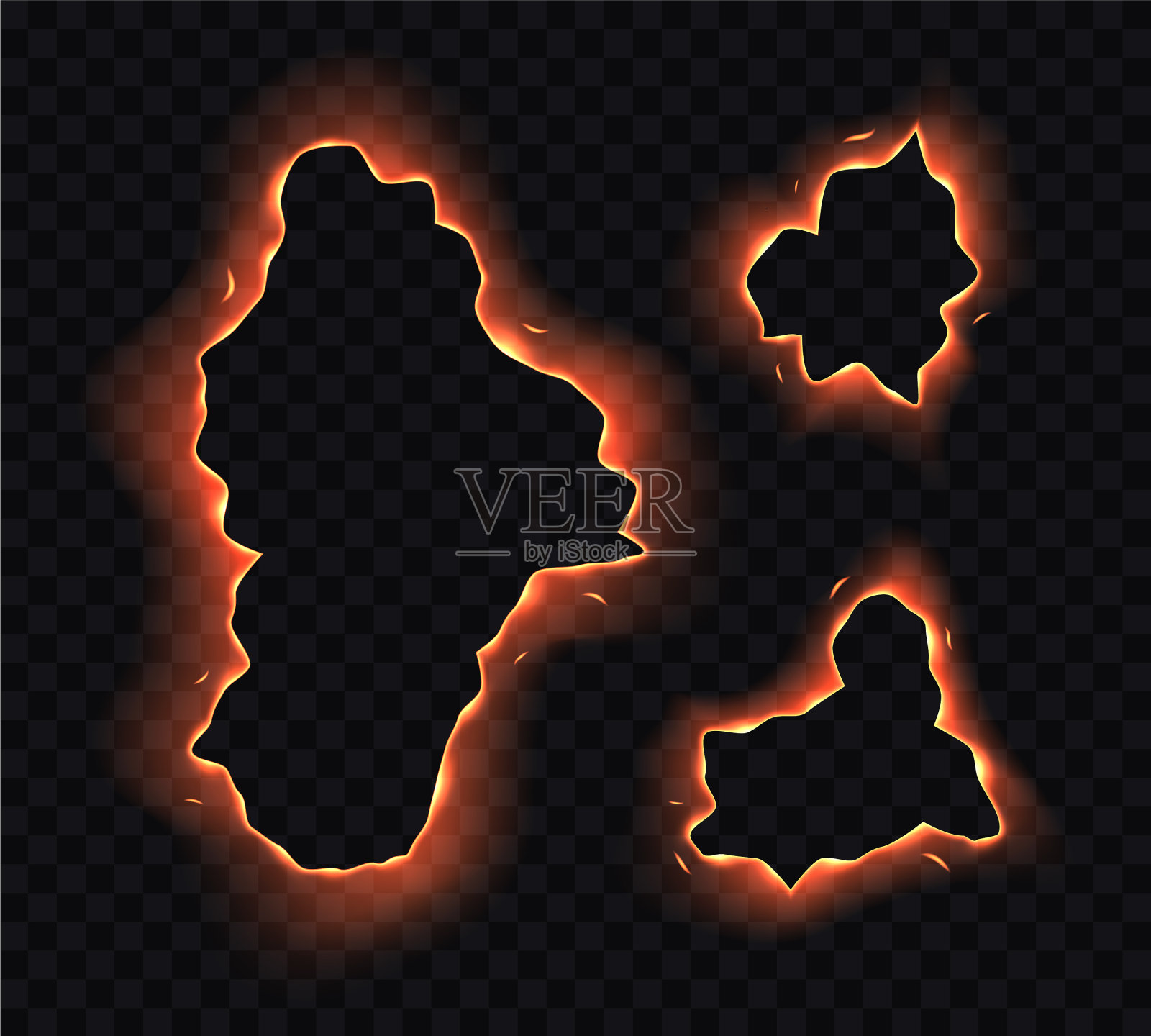 设烧纸孔边框用插画图片素材