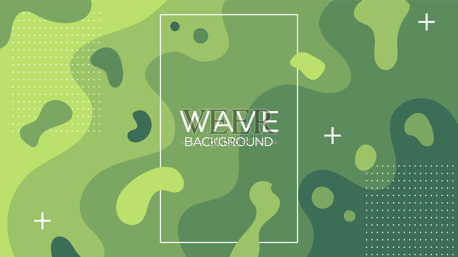 梯度淡绿色波浪造型现代插画图片素材