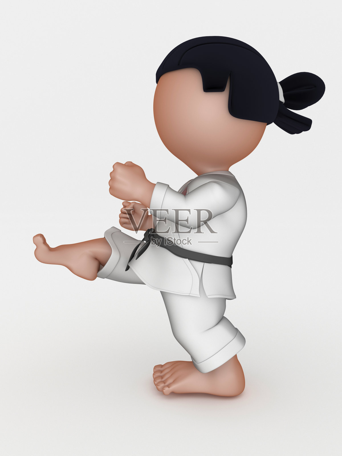 空手道武术卡通人物照片摄影图片