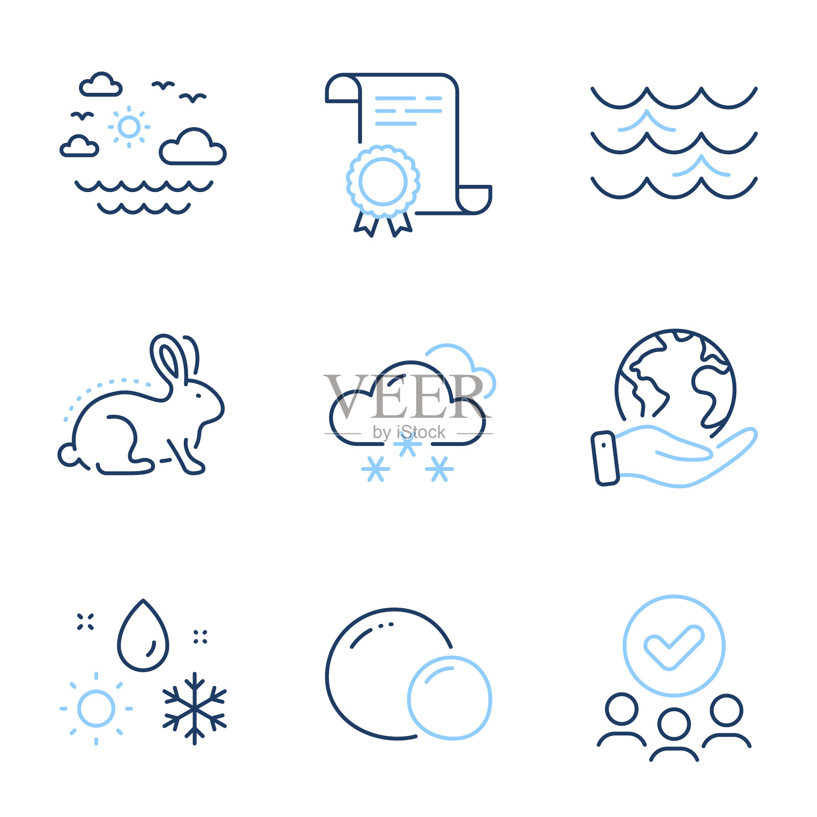 旅游海雪天气和豌豆图标集图标素材